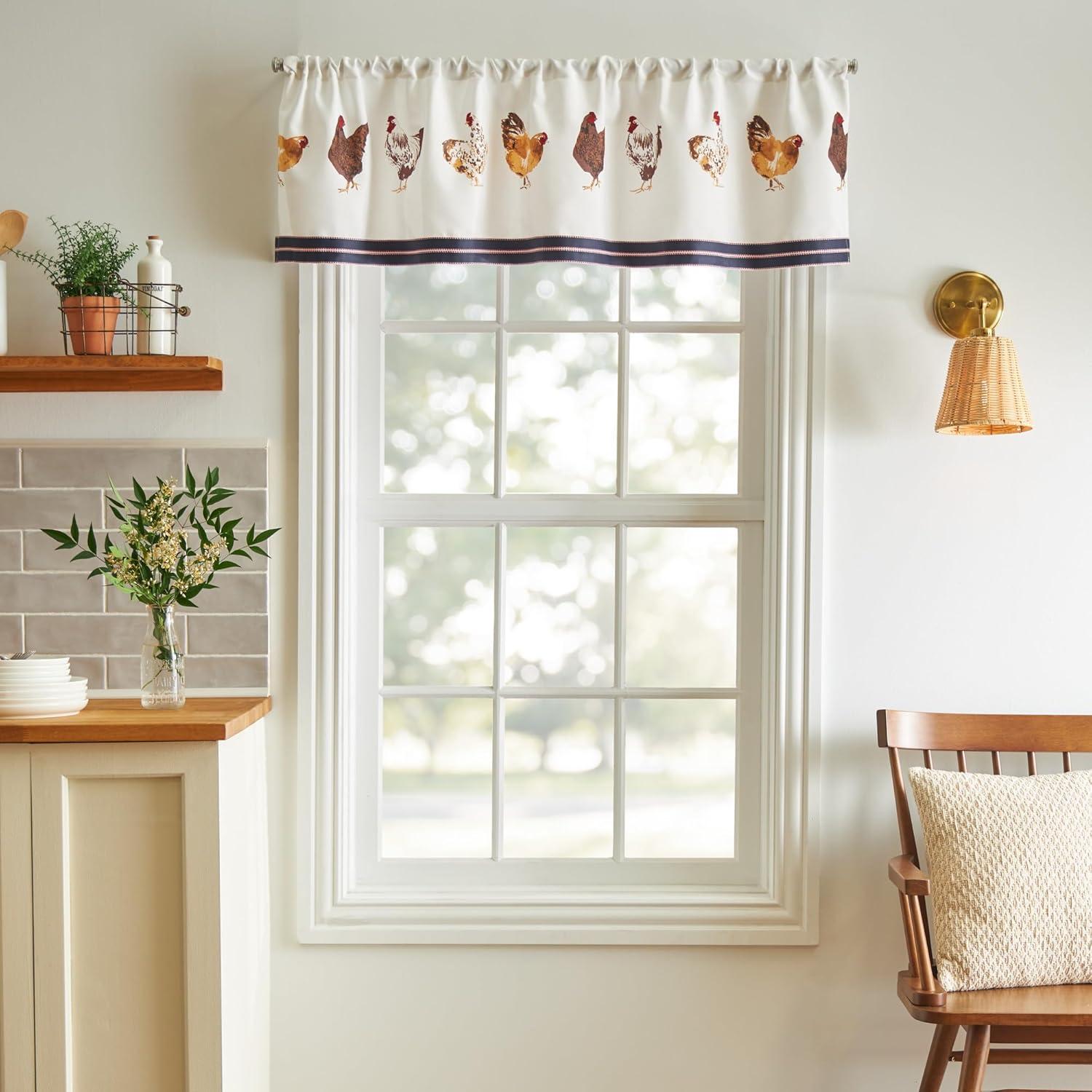 imageMartha Stewart Lemons 3Piece Window Curtain Valance and Tiers Set YellowBlue