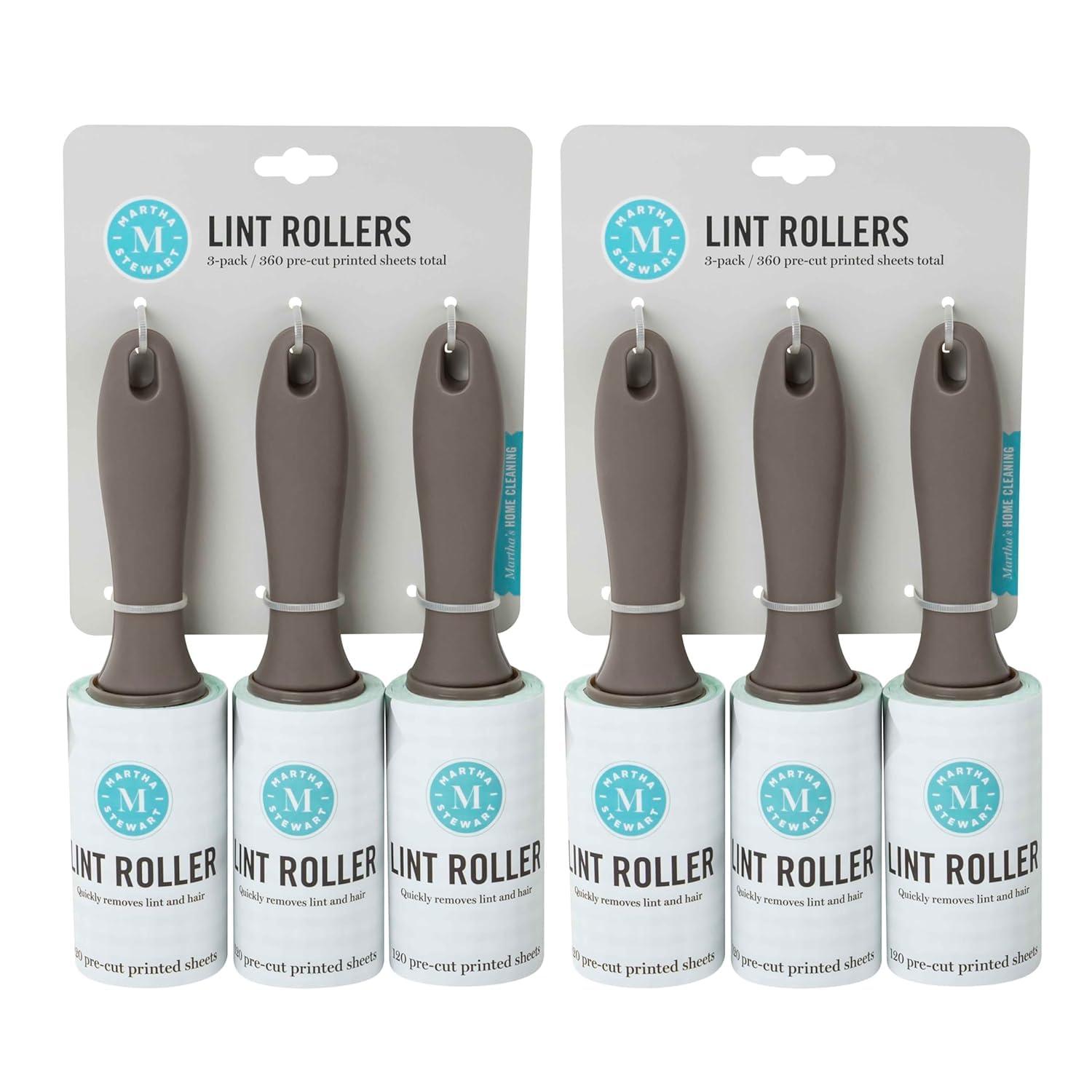 imageMartha Stewart Lint Rollers Gingham Pattern 120 Sheets Per Roll 6 Count  Extra Sticky Lint Remover for Clothes Upholstery ampamp More