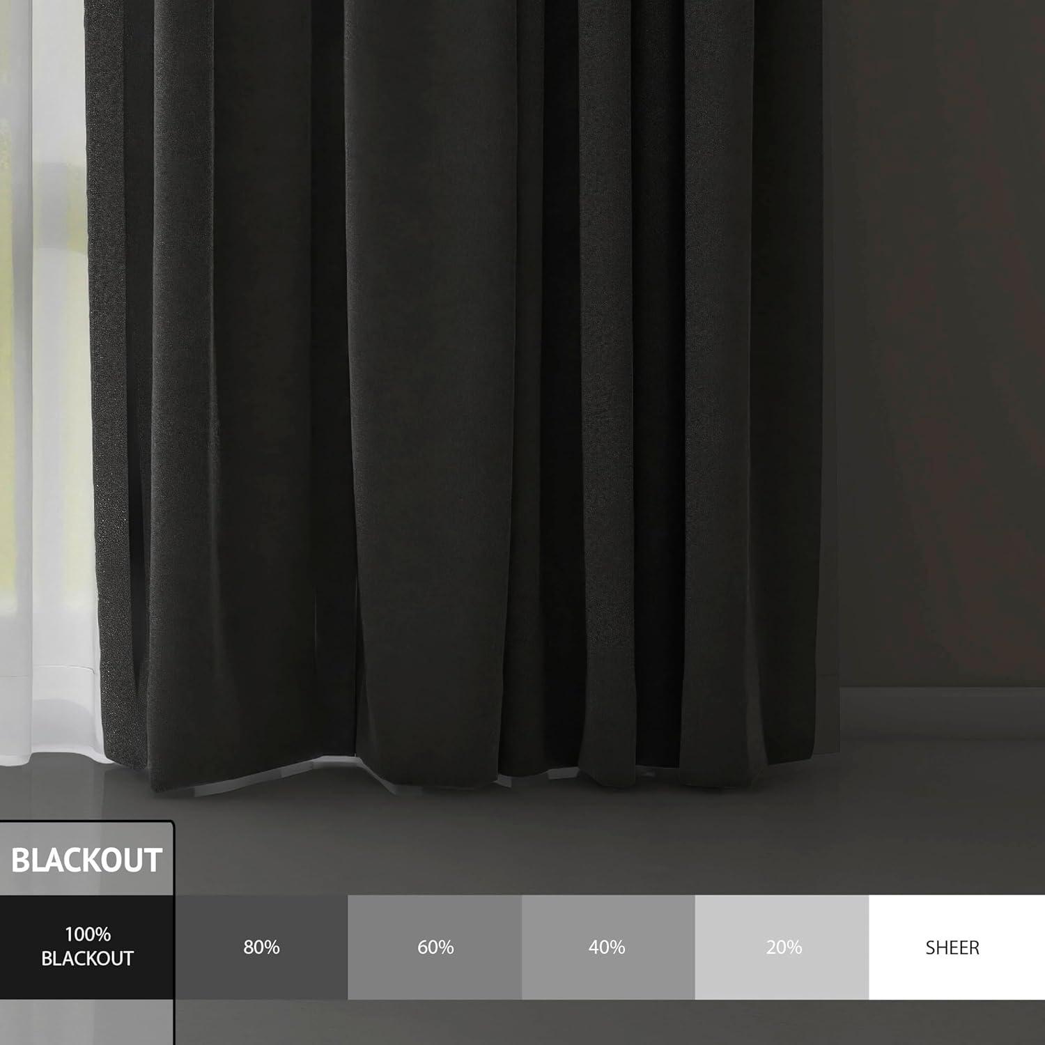 imageMartha Stewart Lucca Velvet Blackout Back Tab Window Curtain Panel Pair 84quot Pomegranate RedNavy