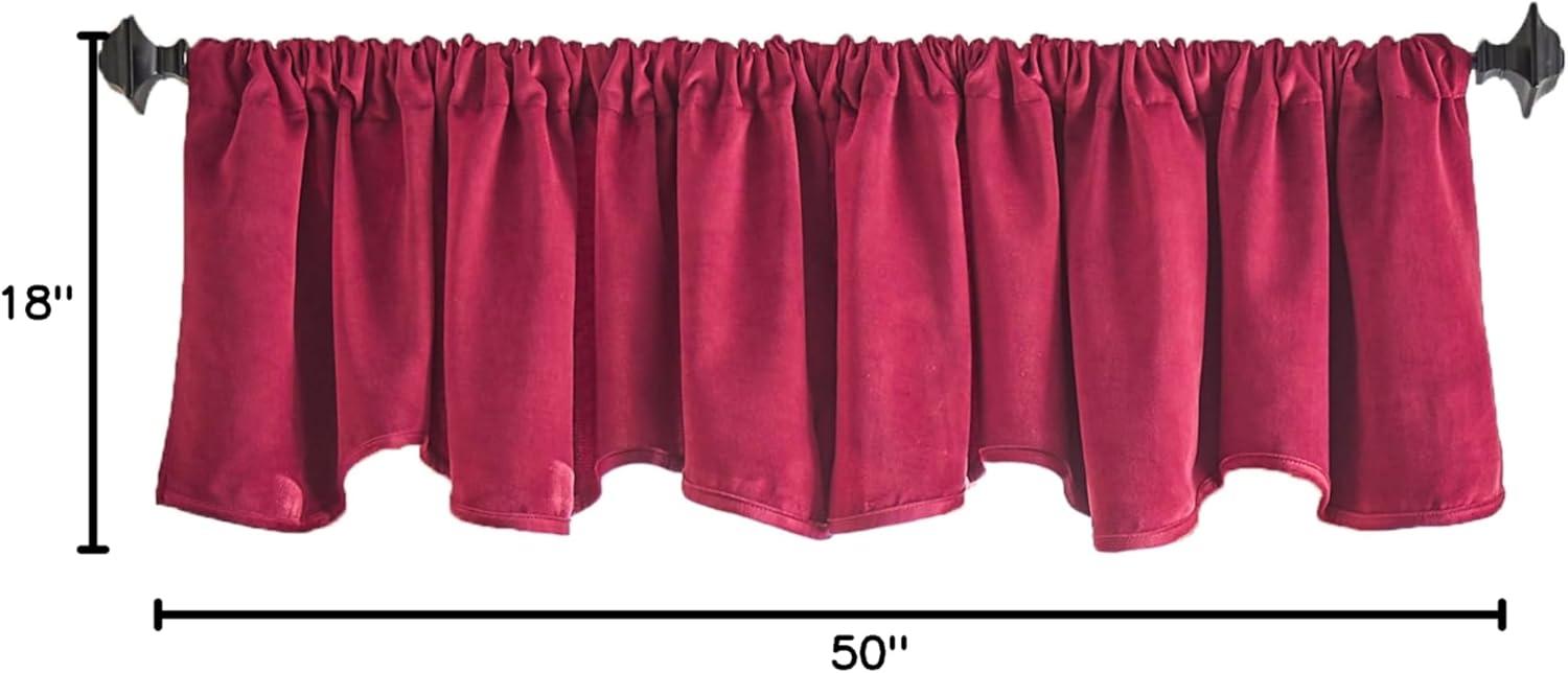 imageMartha Stewart Lucca Velvet Lined Scallop Window Curtain 50quot W x 18quot L Valance PomegranatePomegranate