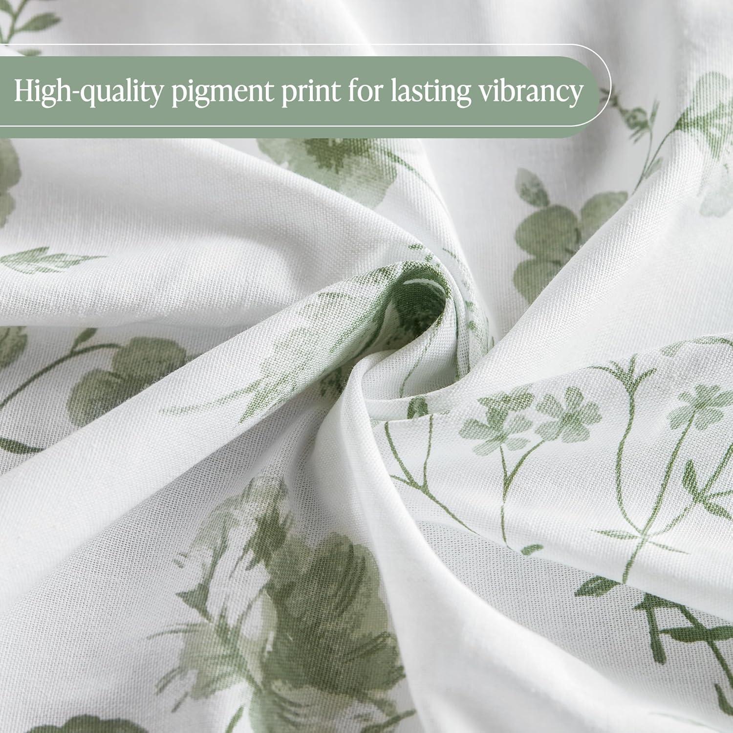 imageMartha Stewart Marthas Garden Shower Curtain Botanical Floral Print Cotton Shower Curtain for Bathroom Spa Quality Modern Shower Curtains Standard Size 72x72 BlueGarden Green