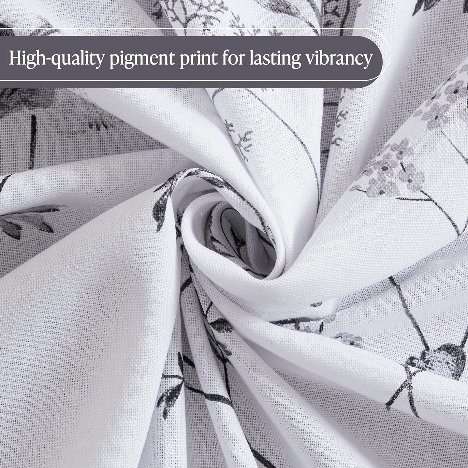 imageMartha Stewart Marthas Garden Shower Curtain Botanical Floral Print Cotton Shower Curtain for Bathroom Spa Quality Modern Shower Curtains Standard Size 72x72 BlueGarden Black