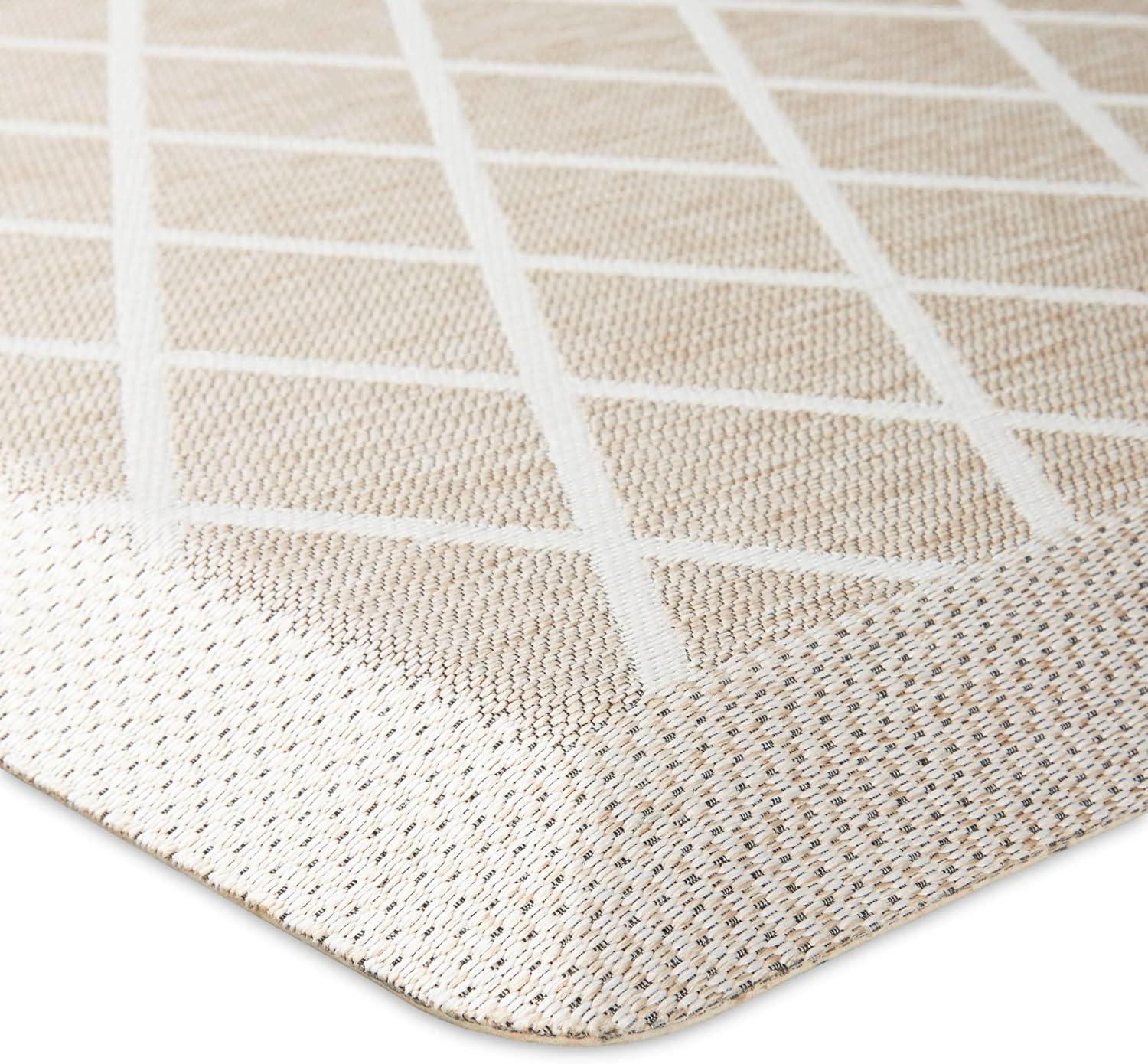 imageMartha Stewart Miles Modern Diamond AntiFatigue AirInfused Kitchen Mat Spice Red 196quotx32quotBeige