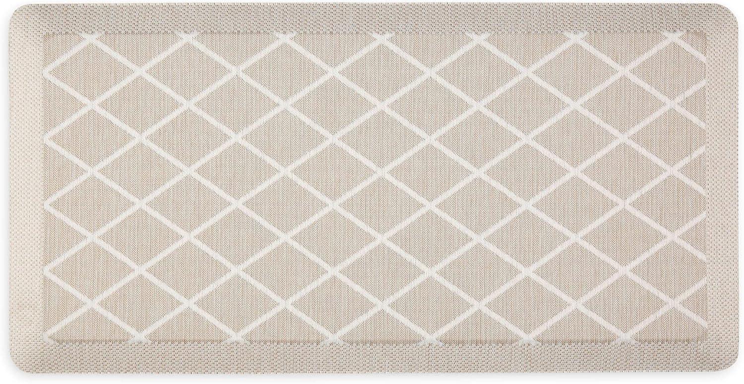 imageMartha Stewart Miles Modern Diamond AntiFatigue AirInfused Kitchen Mat Spice Red 196quotx32quotBeige