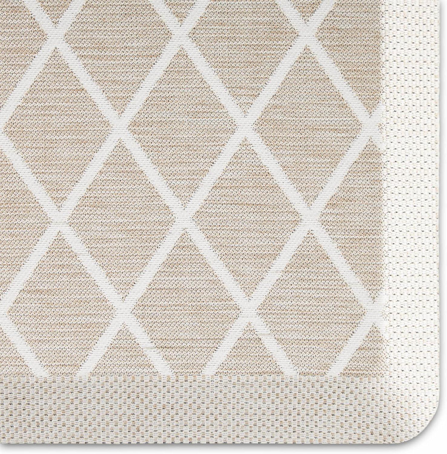 imageMartha Stewart Miles Modern Diamond AntiFatigue AirInfused Kitchen Mat Spice Red 196quotx32quotBeige