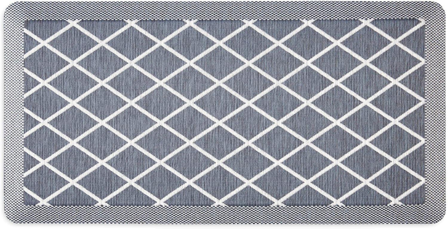 imageMartha Stewart Miles Modern Diamond AntiFatigue AirInfused Kitchen Mat Spice Red 196quotx32quotBlue