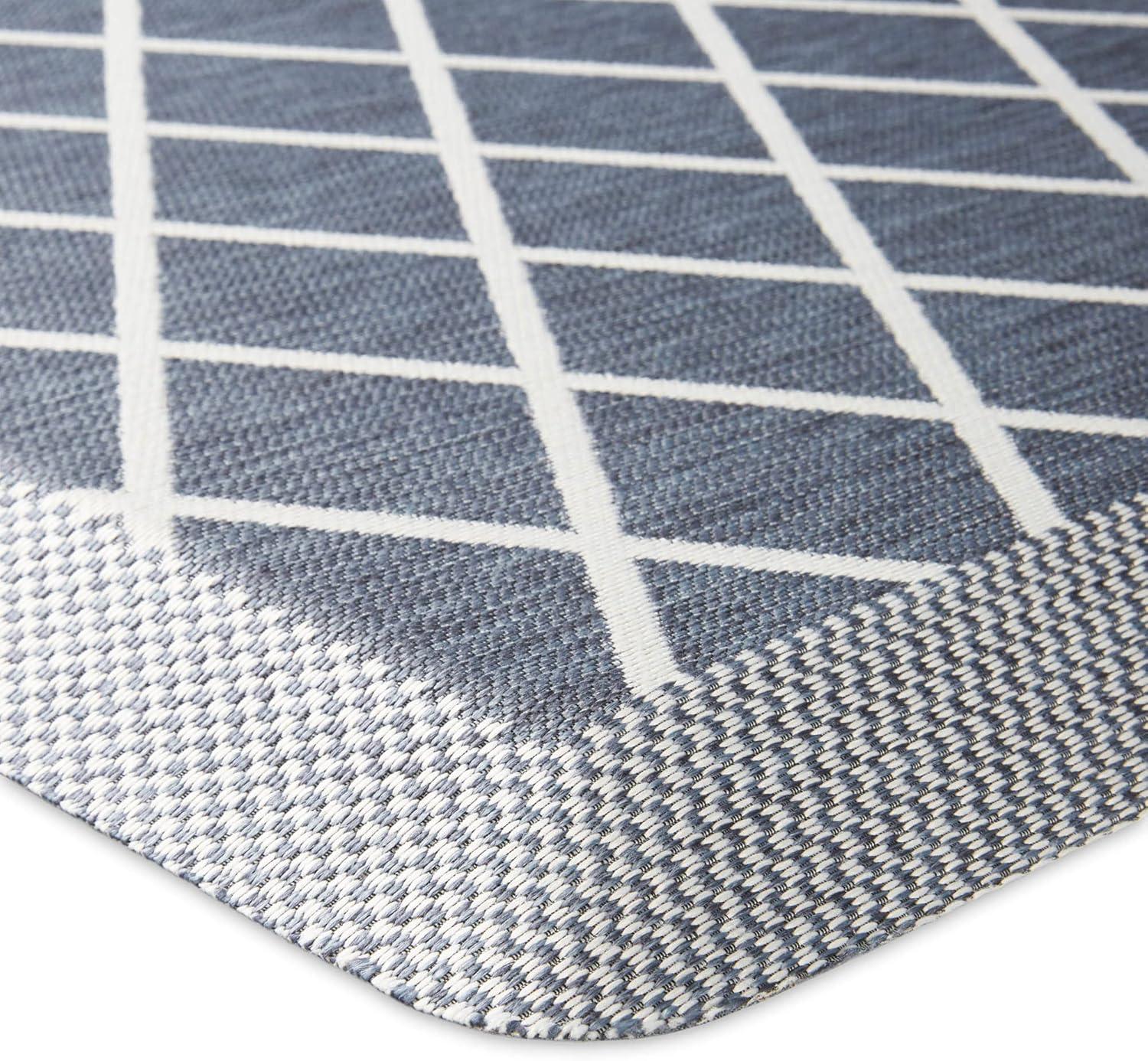 imageMartha Stewart Miles Modern Diamond AntiFatigue AirInfused Kitchen Mat Spice Red 196quotx32quotBlue