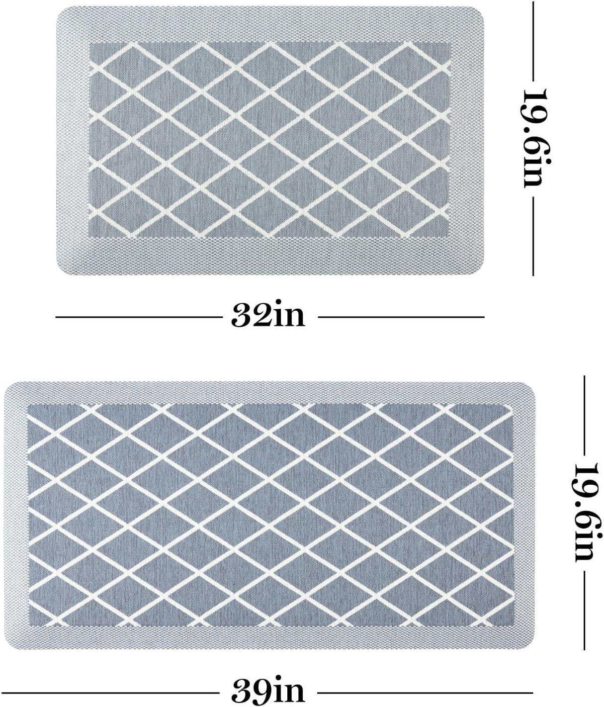 imageMartha Stewart Miles Modern Diamond AntiFatigue AirInfused Kitchen Mat Spice Red 196quotx32quotBlue