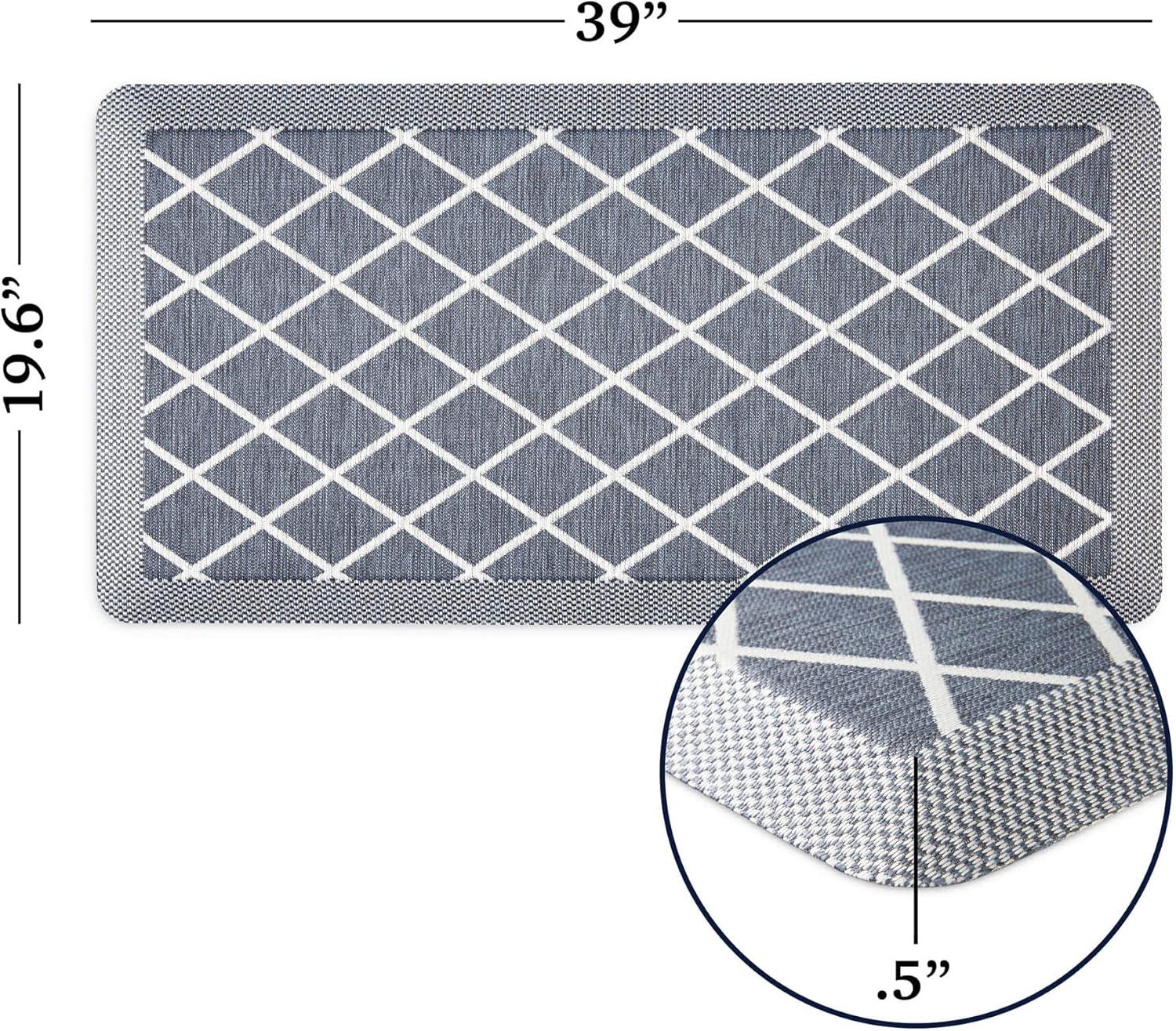 imageMartha Stewart Miles Modern Diamond AntiFatigue AirInfused Kitchen Mat Spice Red 196quotx32quotBlue