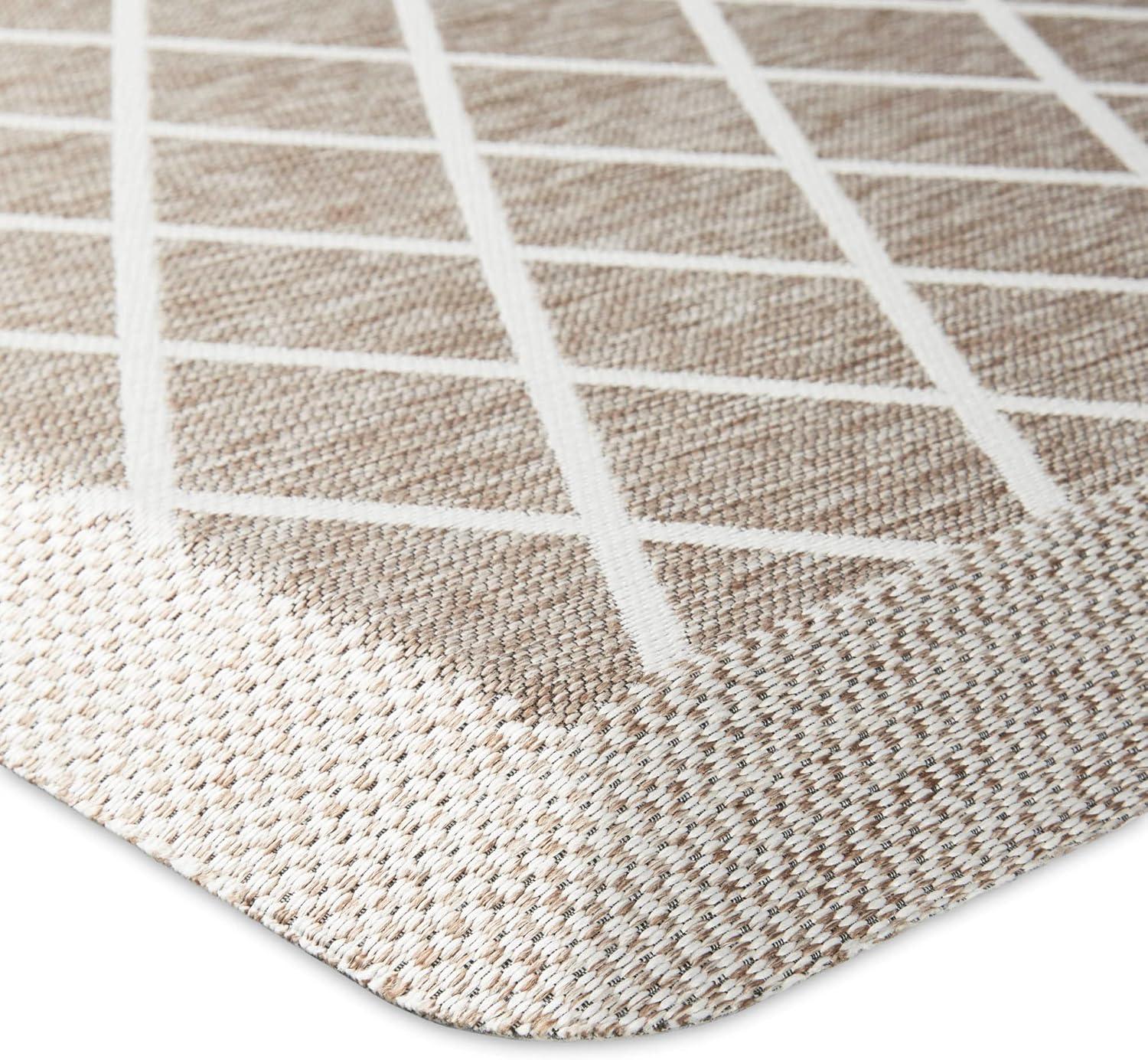 imageMartha Stewart Miles Modern Diamond AntiFatigue AirInfused Kitchen Mat Spice Red 196quotx32quotCoffee Brown