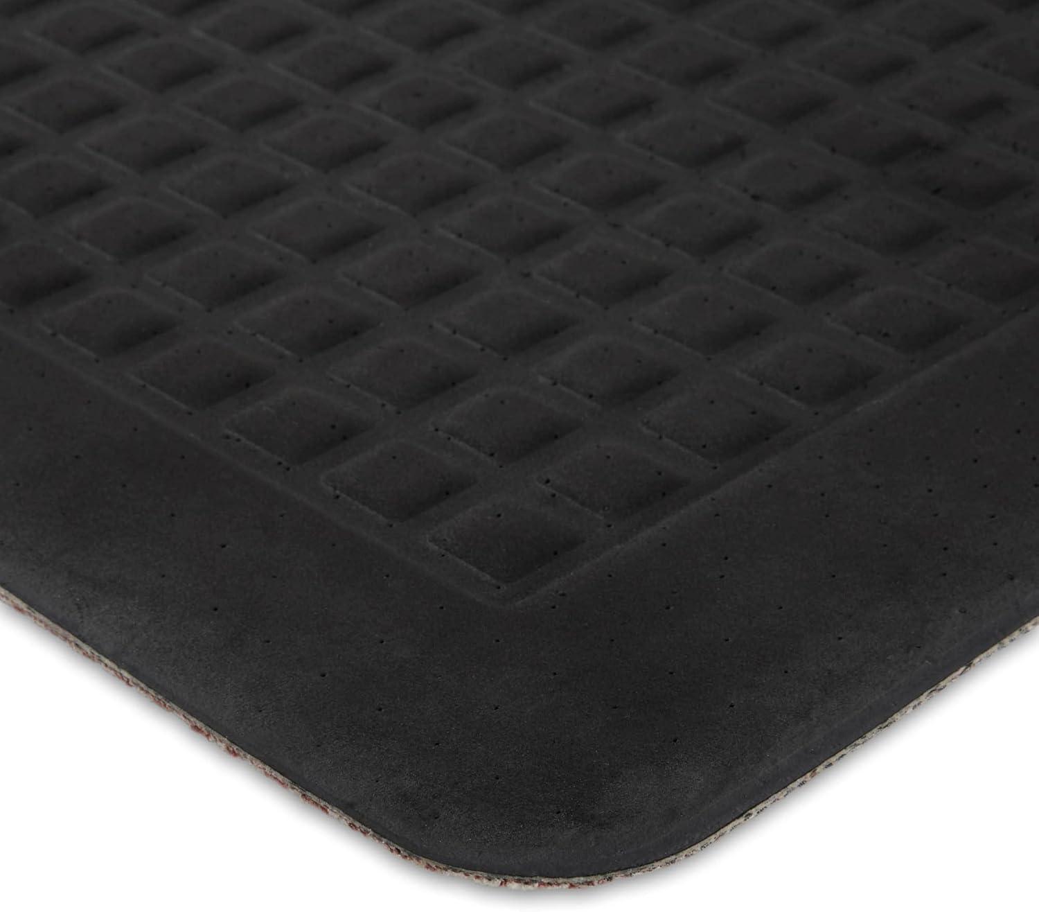 imageMartha Stewart Miles Modern Diamond AntiFatigue AirInfused Kitchen Mat Spice Red 196quotx32quotCoffee Brown