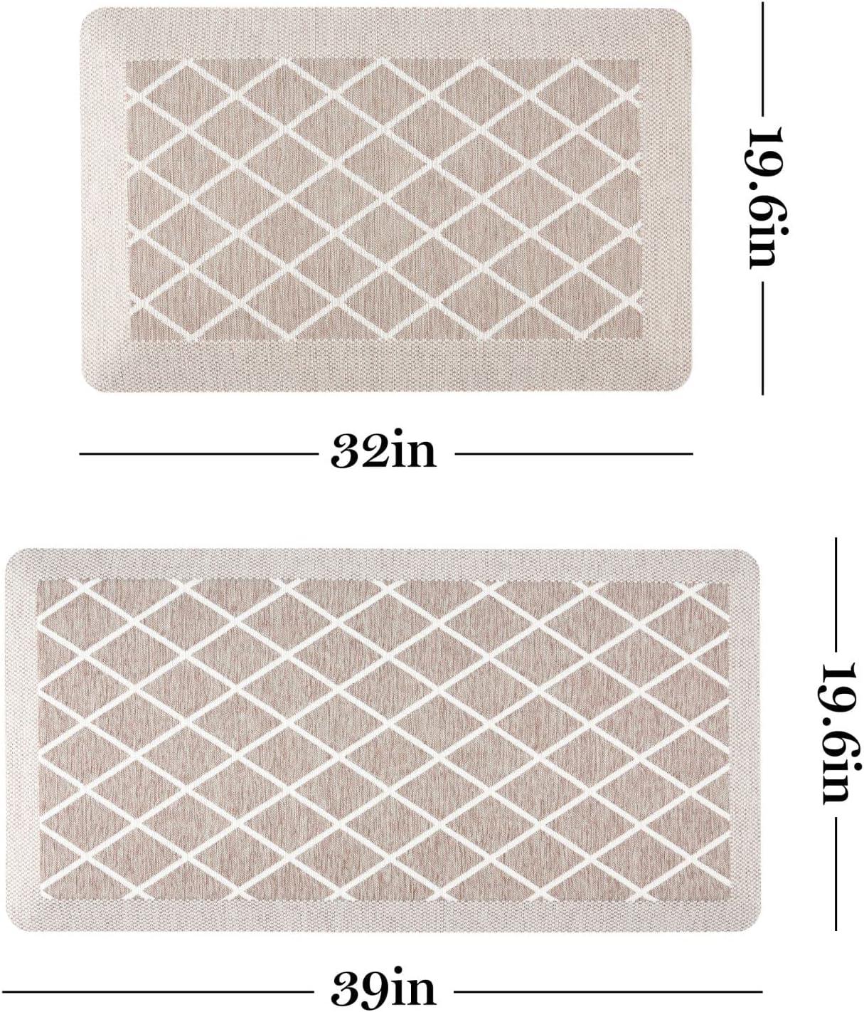 imageMartha Stewart Miles Modern Diamond AntiFatigue AirInfused Kitchen Mat Spice Red 196quotx32quotCoffee Brown