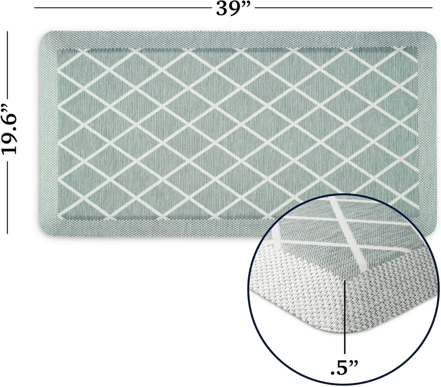 imageMartha Stewart Miles Modern Diamond AntiFatigue AirInfused Kitchen Mat Spice Red 196quotx32quotMint Green