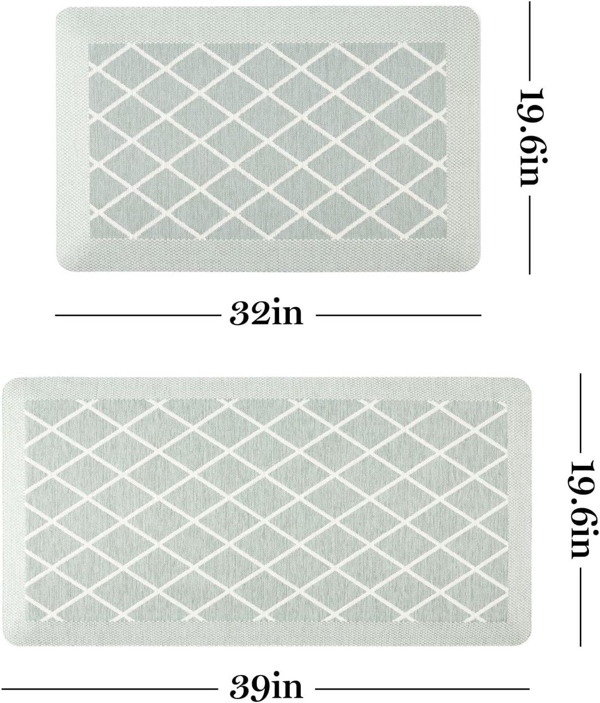 imageMartha Stewart Miles Modern Diamond AntiFatigue AirInfused Kitchen Mat Spice Red 196quotx32quotMint Green