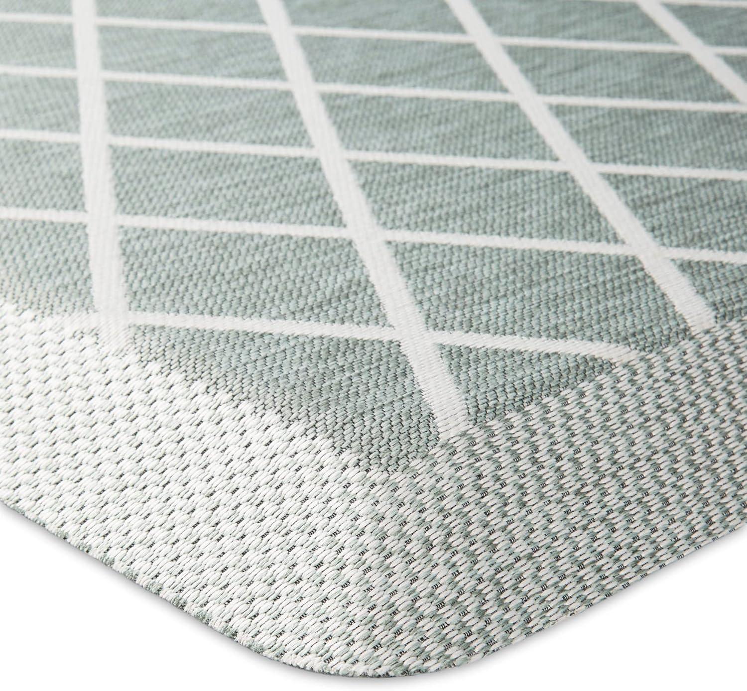 imageMartha Stewart Miles Modern Diamond AntiFatigue AirInfused Kitchen Mat Spice Red 196quotx32quotMint Green