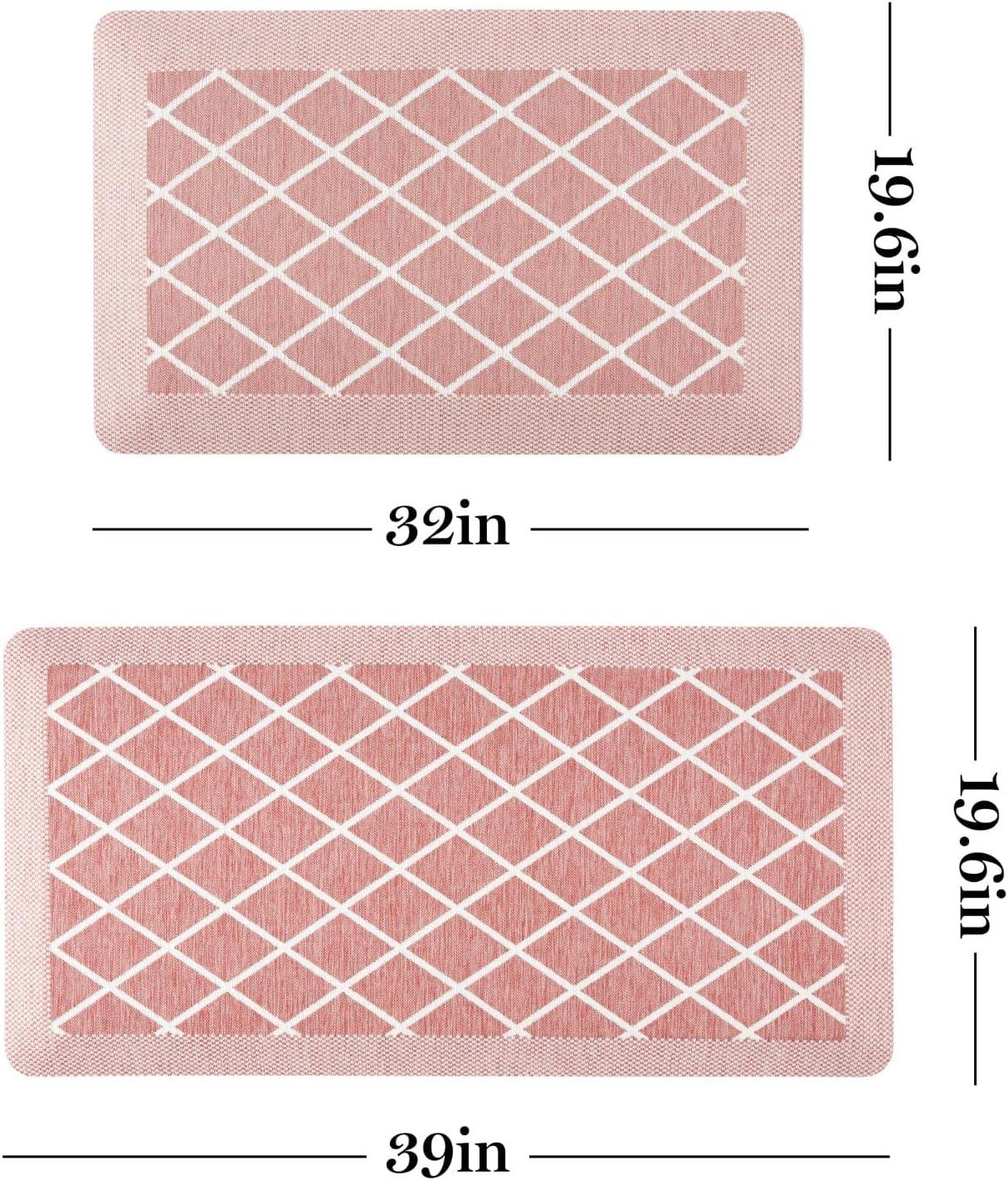 imageMartha Stewart Miles Modern Diamond AntiFatigue AirInfused Kitchen Mat Spice Red 196quotx32quotSpice Red