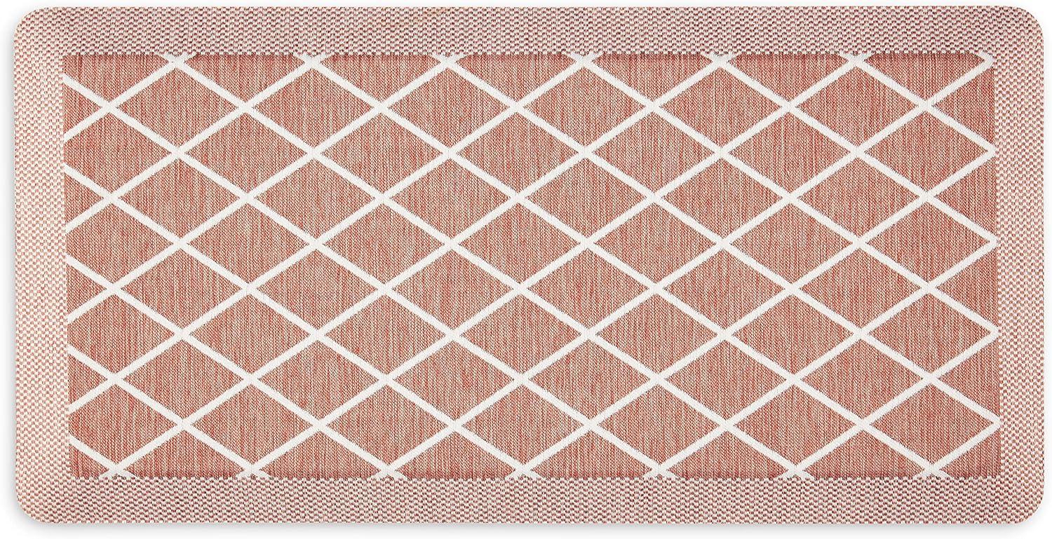 imageMartha Stewart Miles Modern Diamond AntiFatigue AirInfused Kitchen Mat Spice Red 196quotx32quotSpice Red