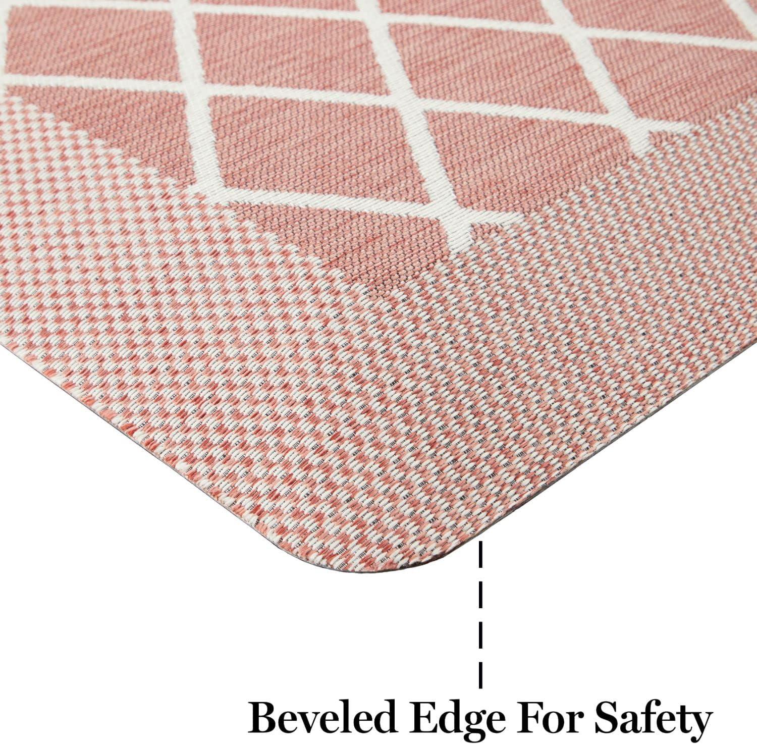 imageMartha Stewart Miles Modern Diamond AntiFatigue AirInfused Kitchen Mat Spice Red 196quotx32quotSpice Red