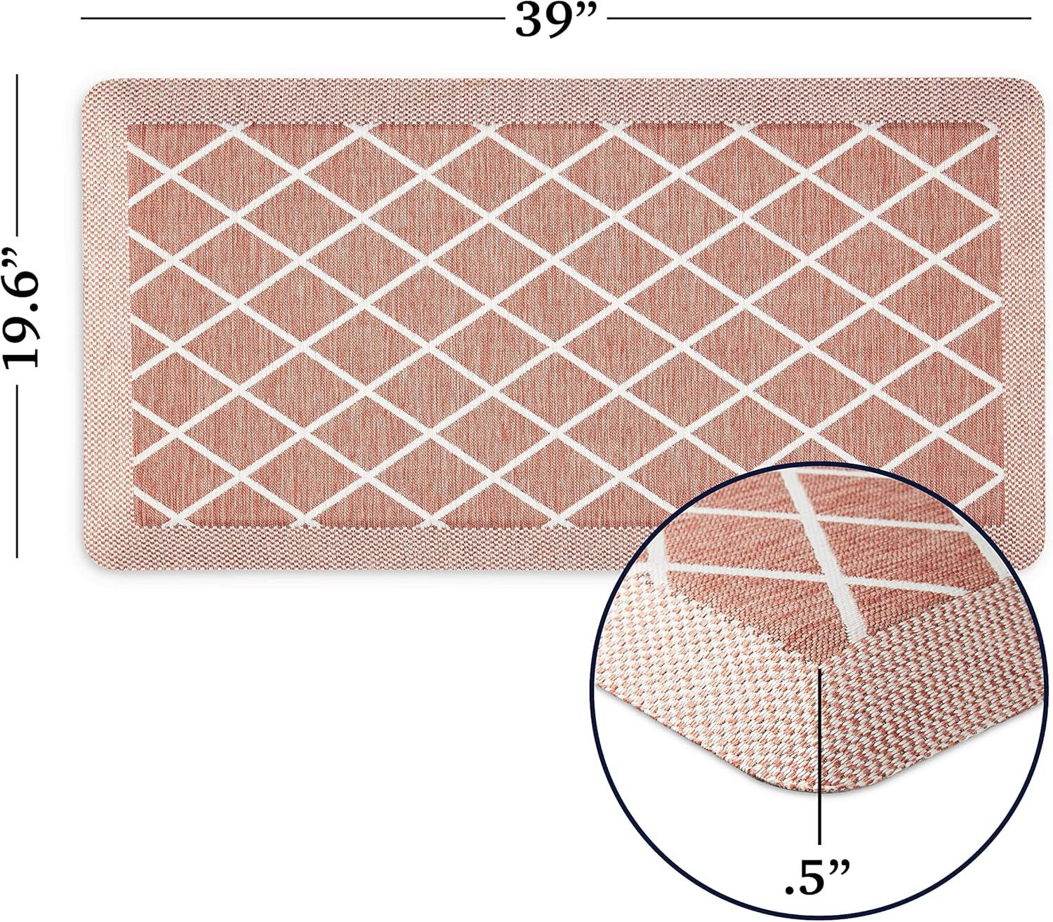 imageMartha Stewart Miles Modern Diamond AntiFatigue AirInfused Kitchen Mat Spice Red 196quotx32quotSpice Red