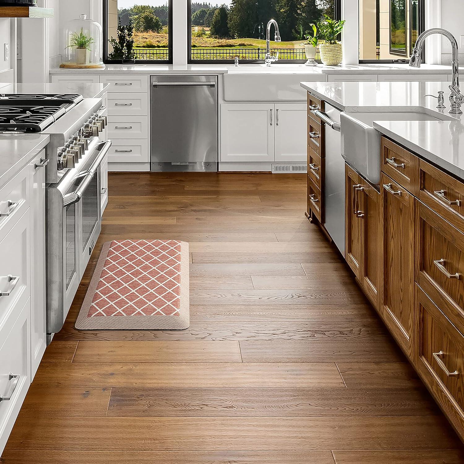 imageMartha Stewart Miles Modern Diamond AntiFatigue AirInfused Kitchen Mat Spice Red 196quotx32quotSpice Red