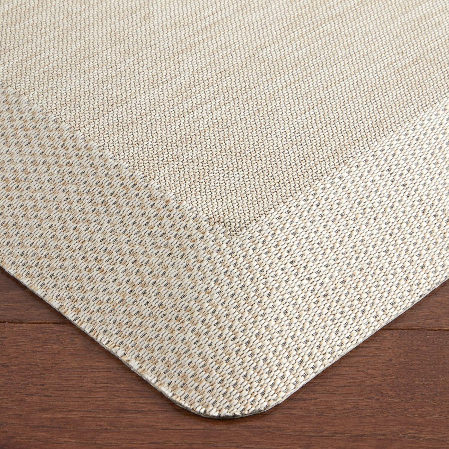 imageMartha Stewart Mira Modern Heathered AntiFatigue AirInfused Kitchen Mat Beige 196quotx39quot