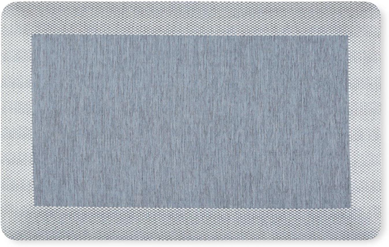 imageMartha Stewart Mira Modern Heathered AntiFatigue AirInfused Kitchen Mat Coffee Brown 196quotx32quotBlue