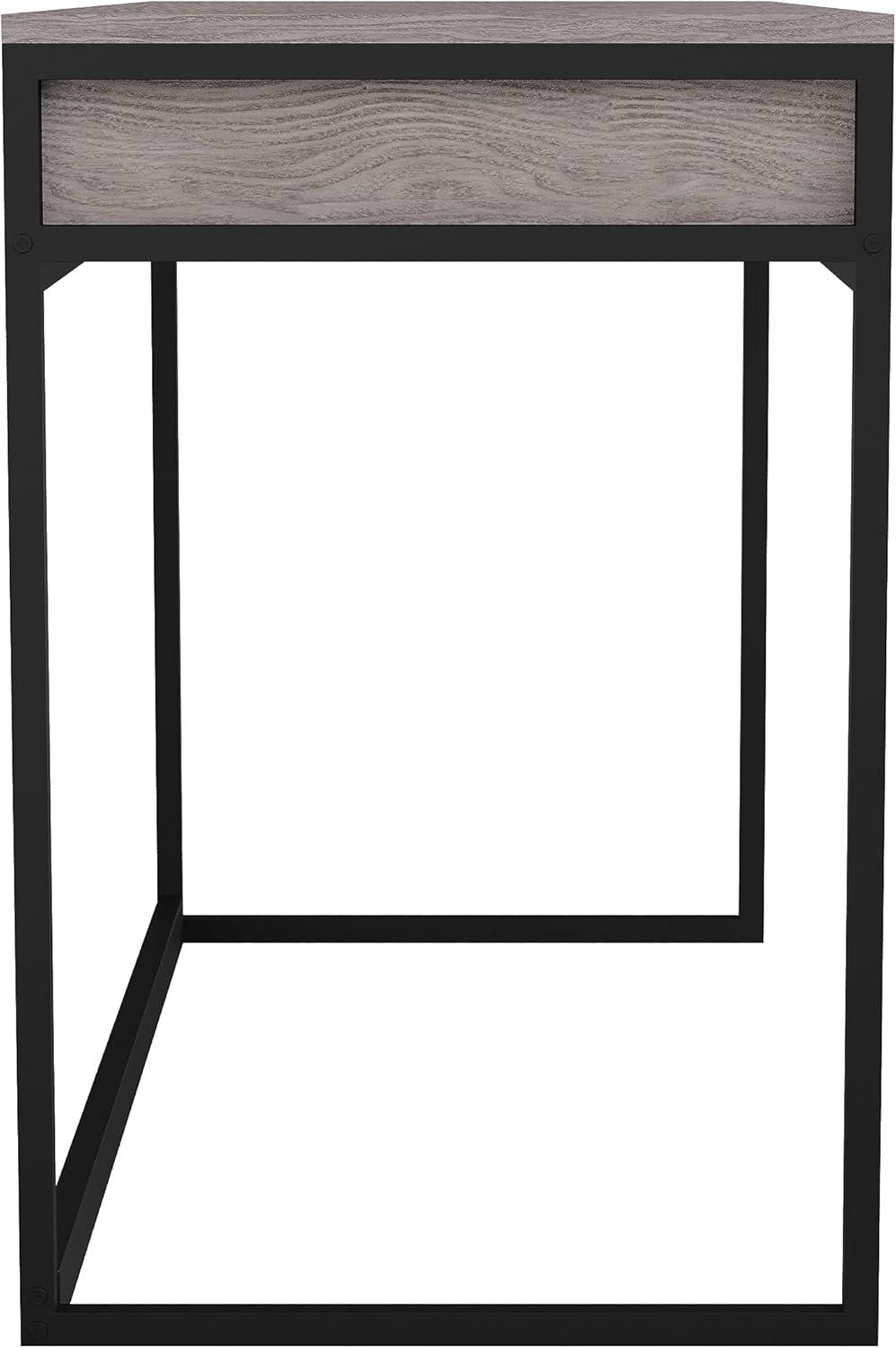 imageMartha Stewart Ollie Home Office Desk with 3 Drawers in White with Polished Brass HardwareGray TopOil Rubbed Bronze Frame