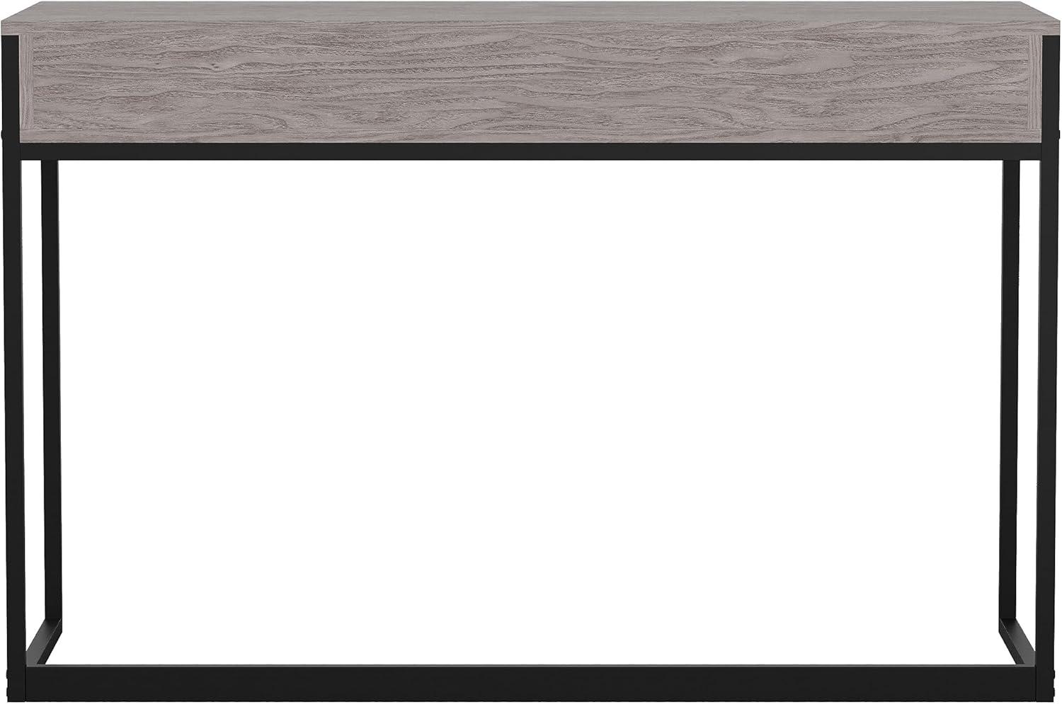 imageMartha Stewart Ollie Home Office Desk with 3 Drawers in White with Polished Brass HardwareGray TopOil Rubbed Bronze Frame