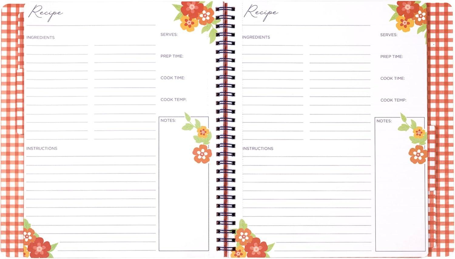 imageMartha Stewart Recipe Journal Make Your Own Cookbook with 120 Pages for Detailed Recipe Notes Ingredients and Instructions Customizable Tabs 11 x 9 inches Floral Deep Ultramarine