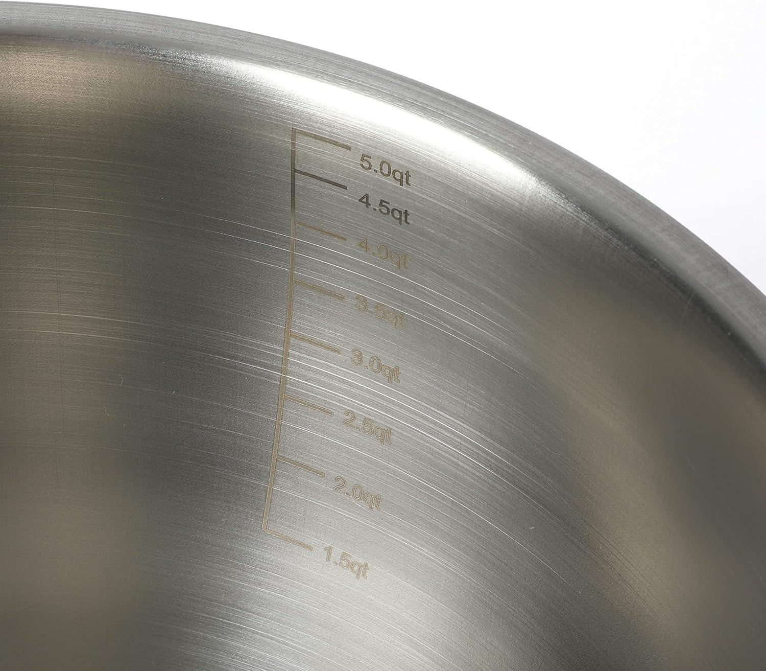 imageMartha Stewart Rhinewell Mirror Polish 6 Piece Stainless Steel Mixing Bowls with Lid and NonSlip Base  Grey