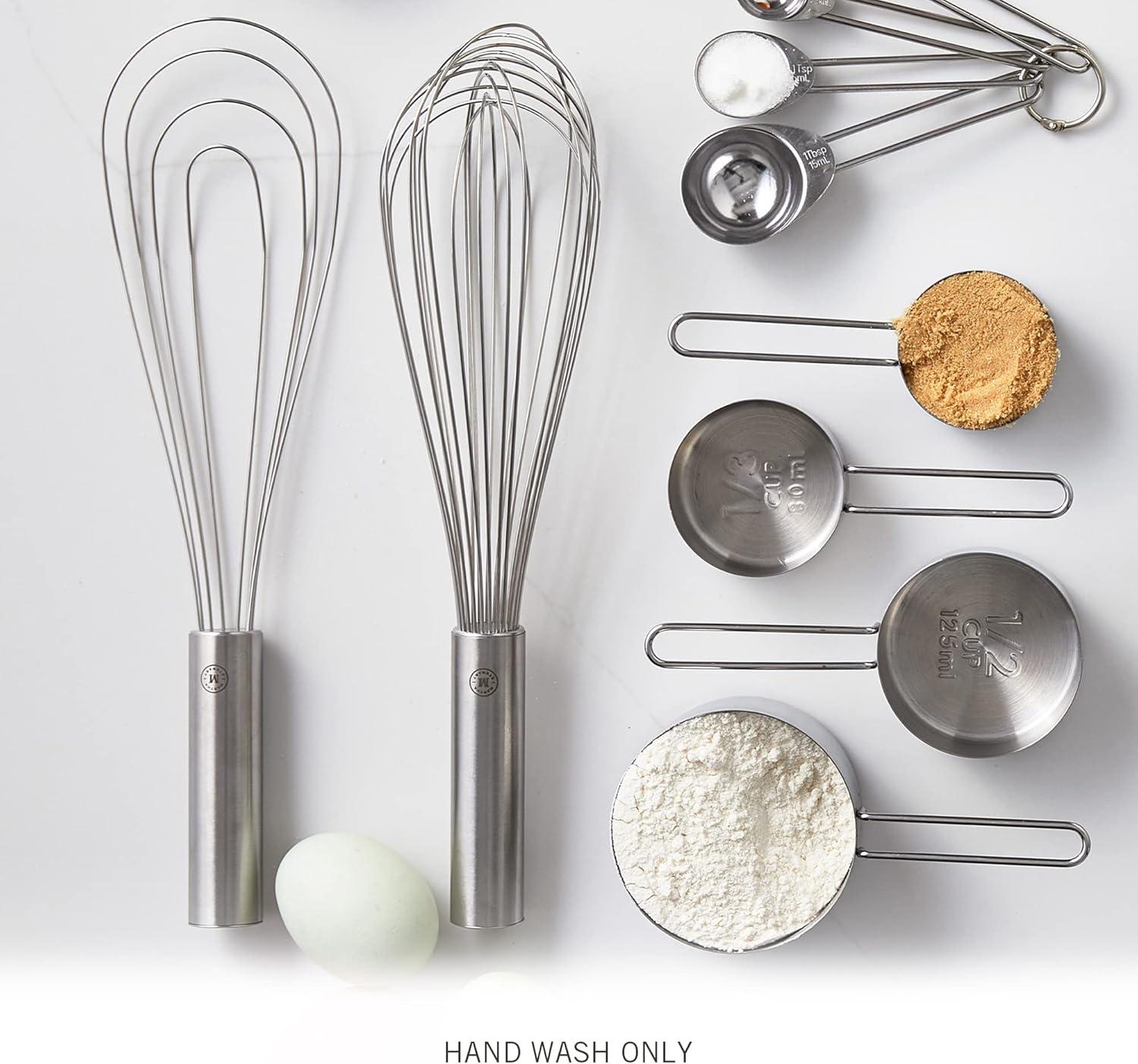 imageMartha Stewart Richburn 2pc 12quot Stainless Steel Balloon ampamp Flat Whisk  Satin Finish