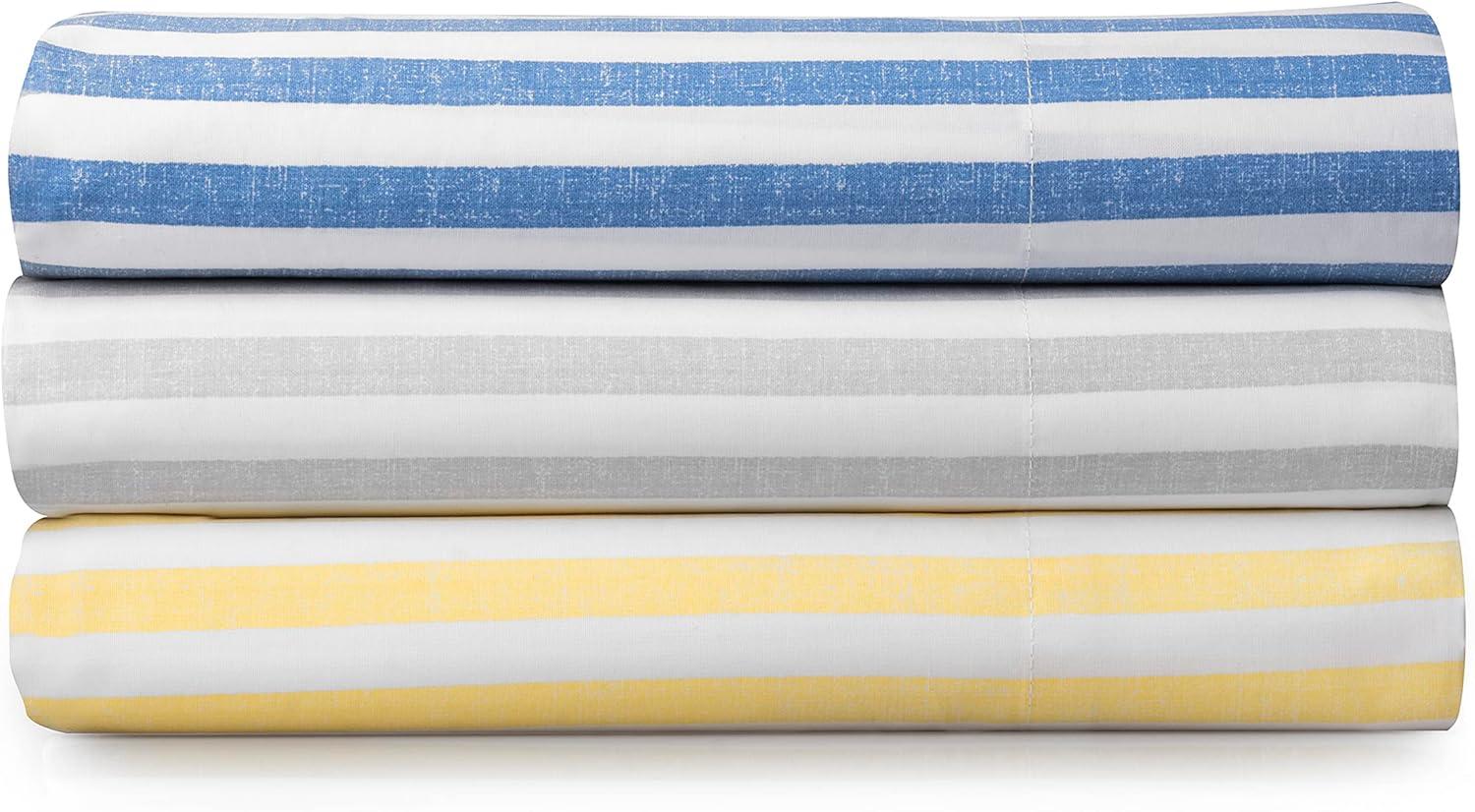 imageMartha Stewart Ruth Ditsy Floral 300TC 100 Cotton Percale Sheet Set BlueWhite 4 Piece 1 Flat Sheet 1 Fitted Sheet 2 Std Pillowcases Breathable Cotton Printed Bed Sheets Queen SizeQueen