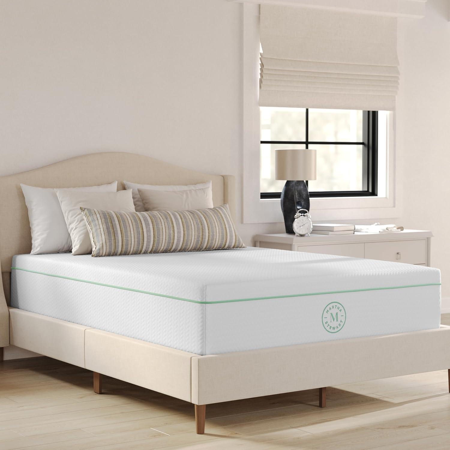 imageMartha Stewart SleepComplete Twin Mattress in a Box Medium 5Layer Cooling Gel and Green Tea Memory Foam Mattress Recycled Removable Jacquard Cover 12quot WhiteFull