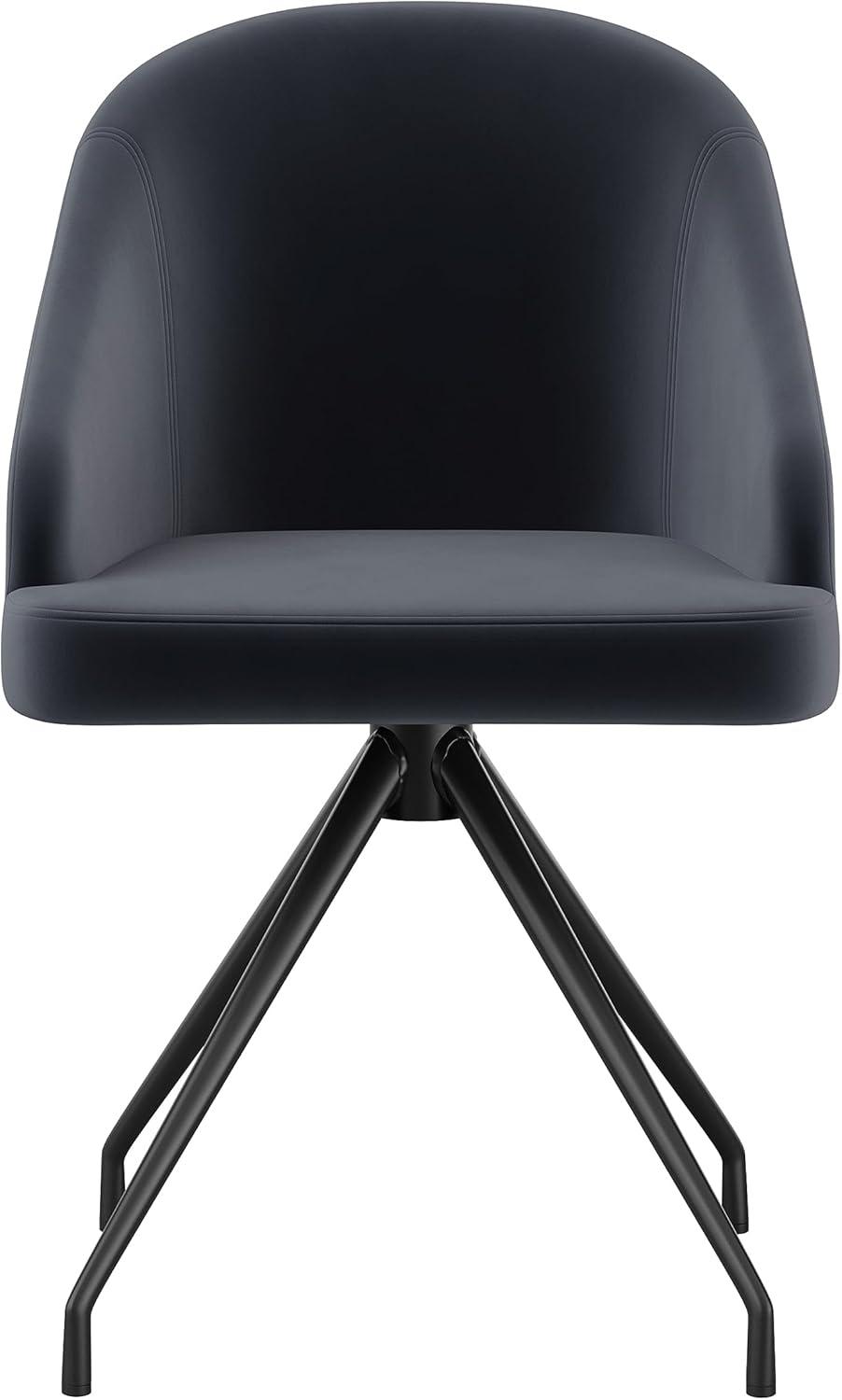 imageMartha Stewart Sora Stationary Swivel Task Chair with Sloped Arms for Home Office in White Boucle with Oil Rubbed Bronze FrameGray VelvetOil Rubbed Bronze