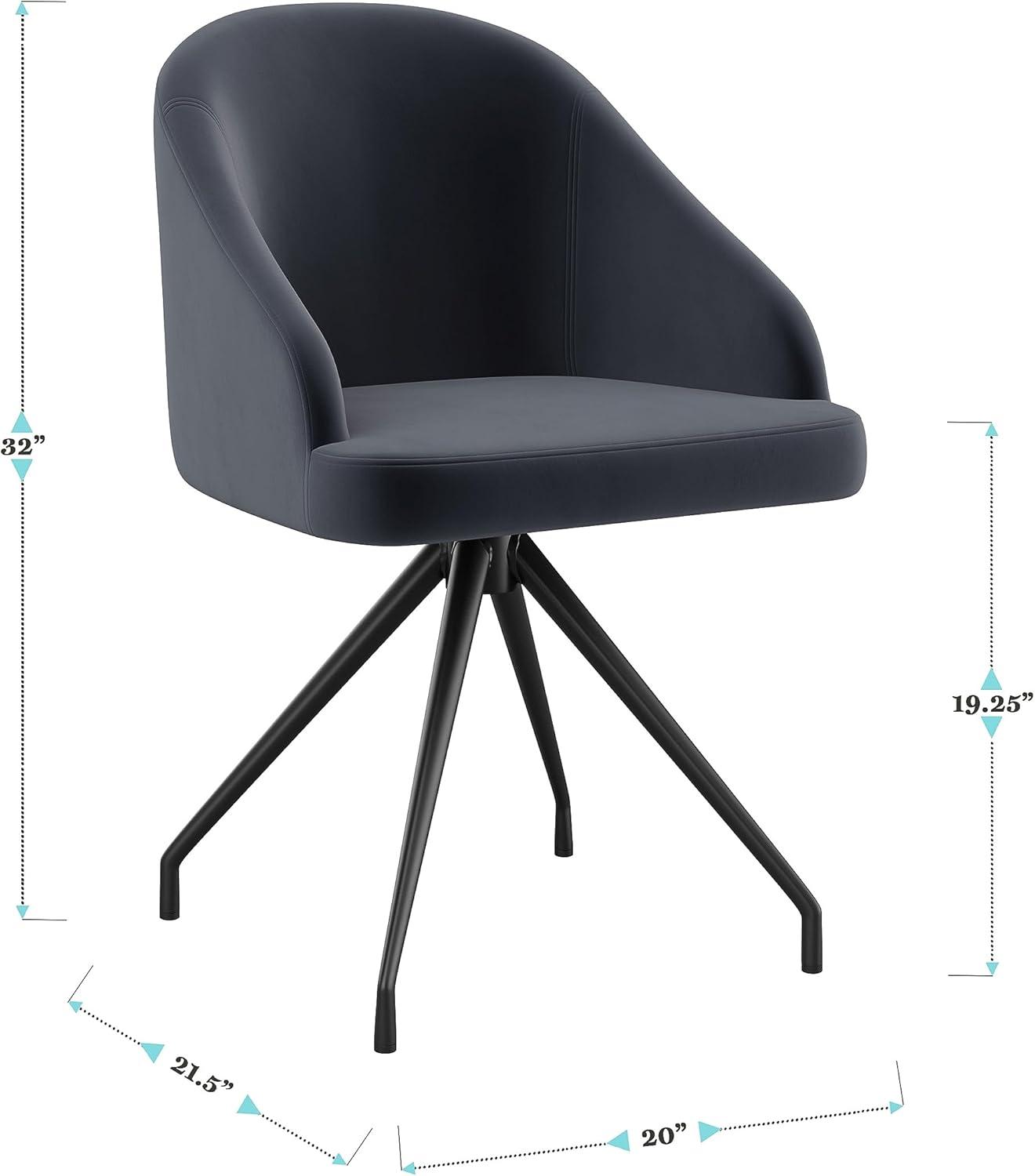 imageMartha Stewart Sora Stationary Swivel Task Chair with Sloped Arms for Home Office in White Boucle with Oil Rubbed Bronze FrameGray VelvetOil Rubbed Bronze