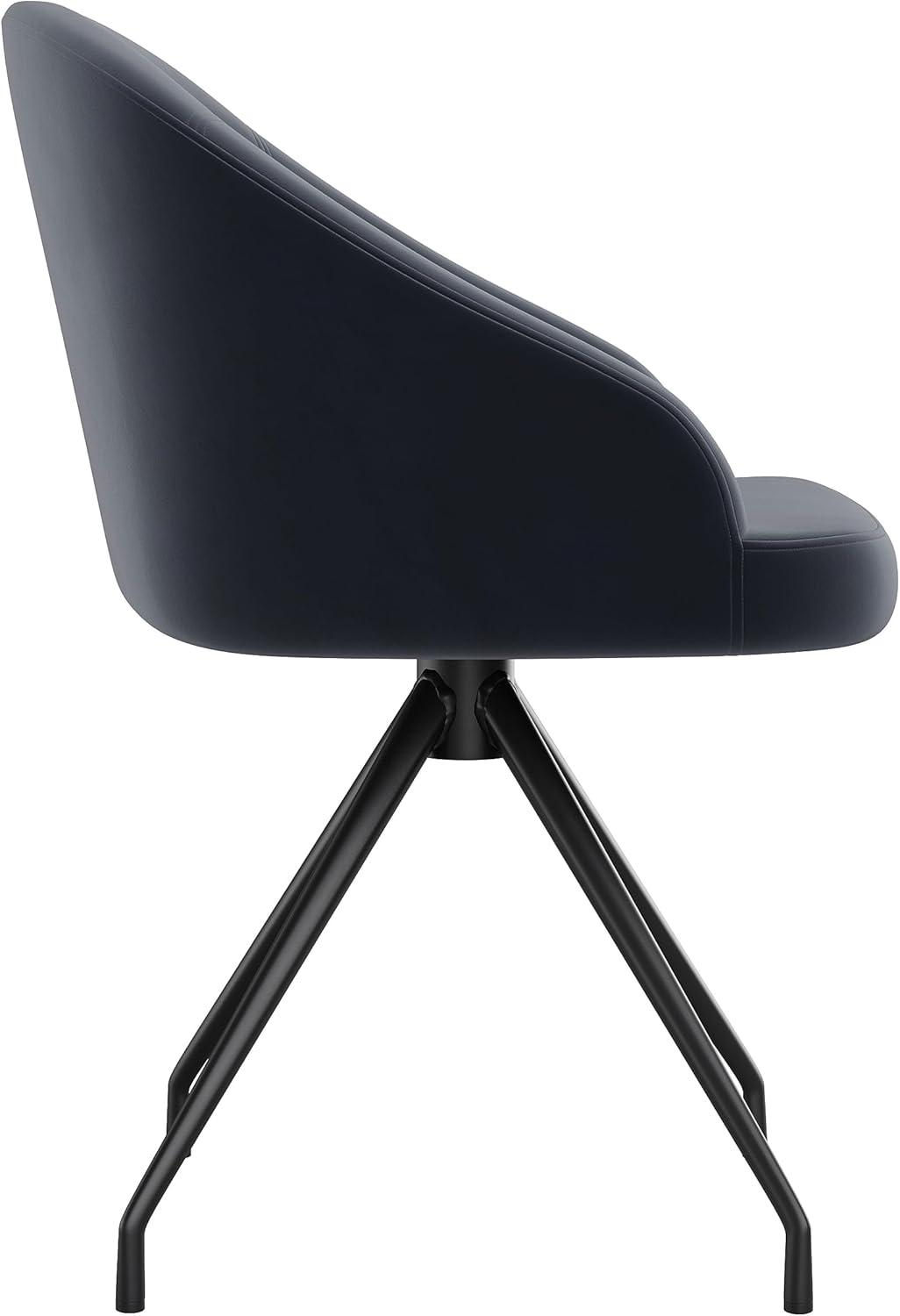 imageMartha Stewart Sora Stationary Swivel Task Chair with Sloped Arms for Home Office in White Boucle with Oil Rubbed Bronze FrameGray VelvetOil Rubbed Bronze