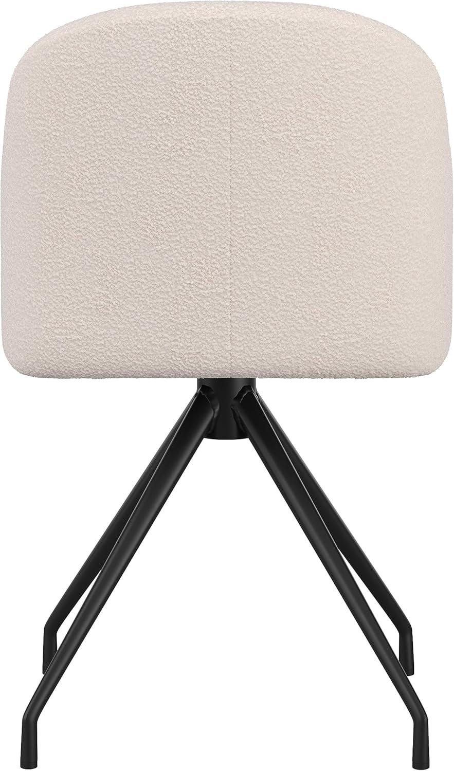 imageMartha Stewart Sora Stationary Swivel Task Chair with Sloped Arms for Home Office in White Boucle with Oil Rubbed Bronze FrameWhite BoucleOil Rubbed Bronze