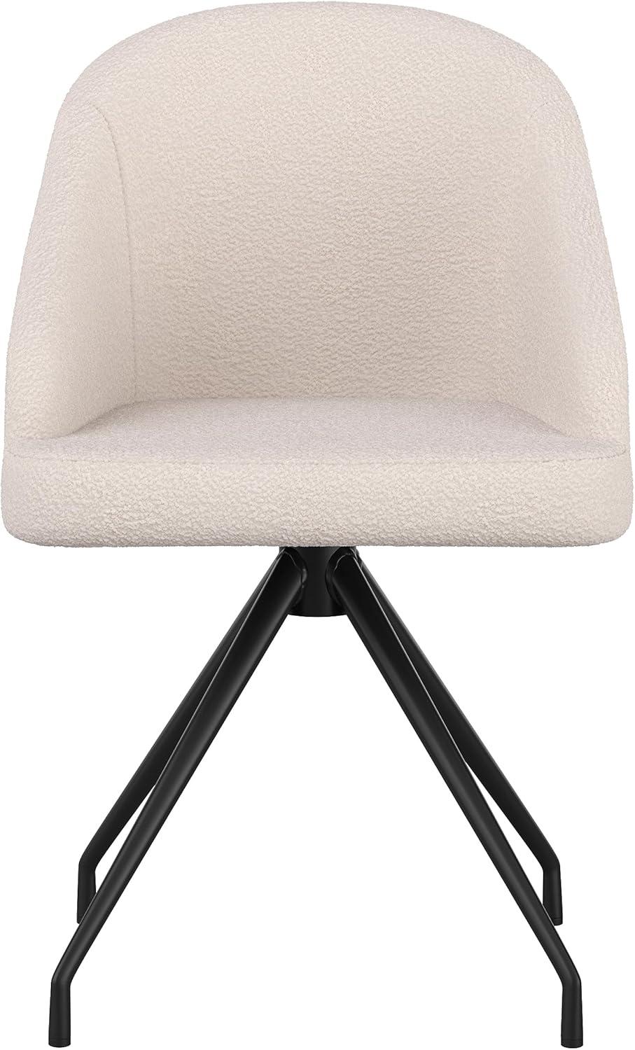 imageMartha Stewart Sora Stationary Swivel Task Chair with Sloped Arms for Home Office in White Boucle with Oil Rubbed Bronze FrameWhite BoucleOil Rubbed Bronze