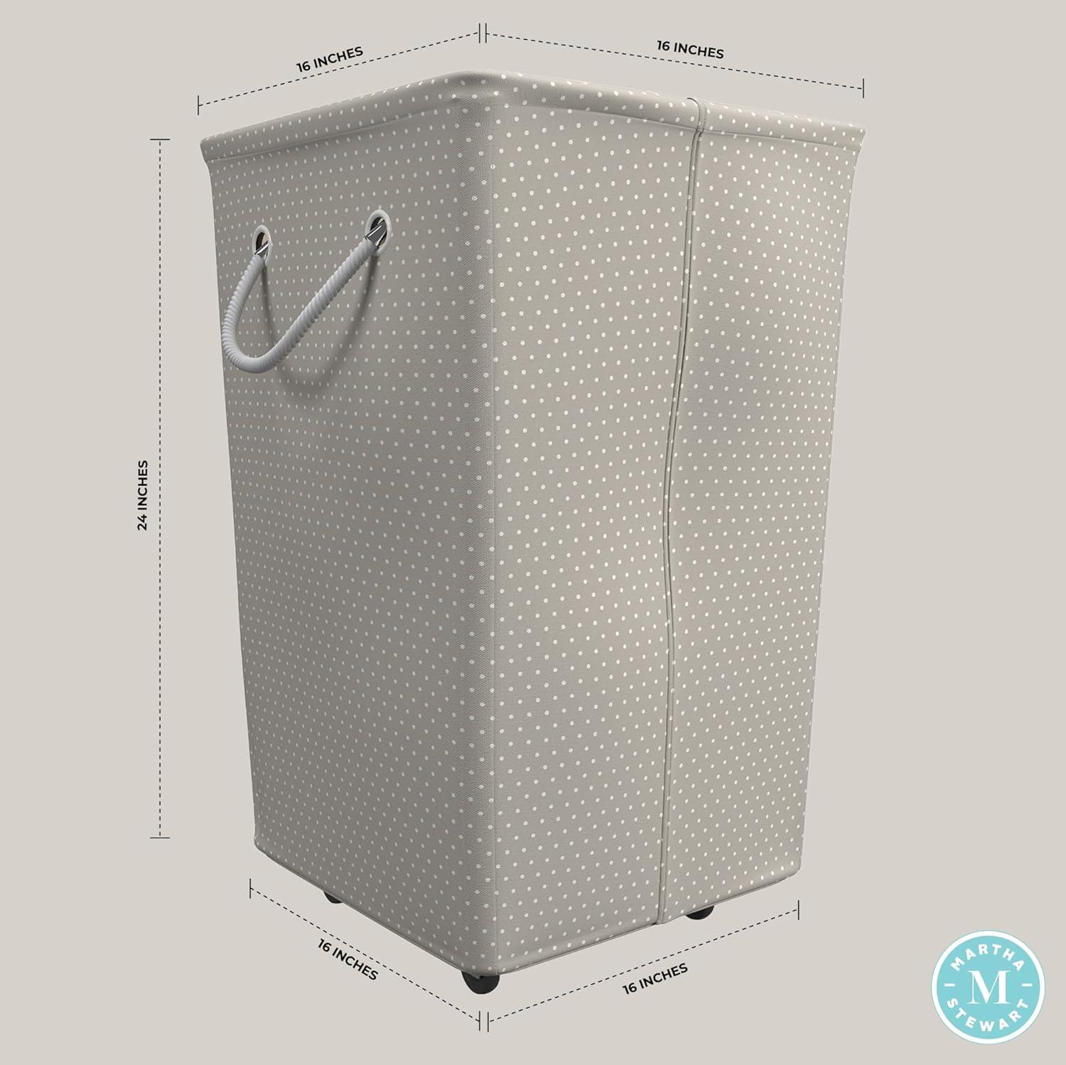 imageMartha Stewart Storage Collapsible Home Laundry Collection Laundry Hamper with Wheels Cottage DotCottage Dot