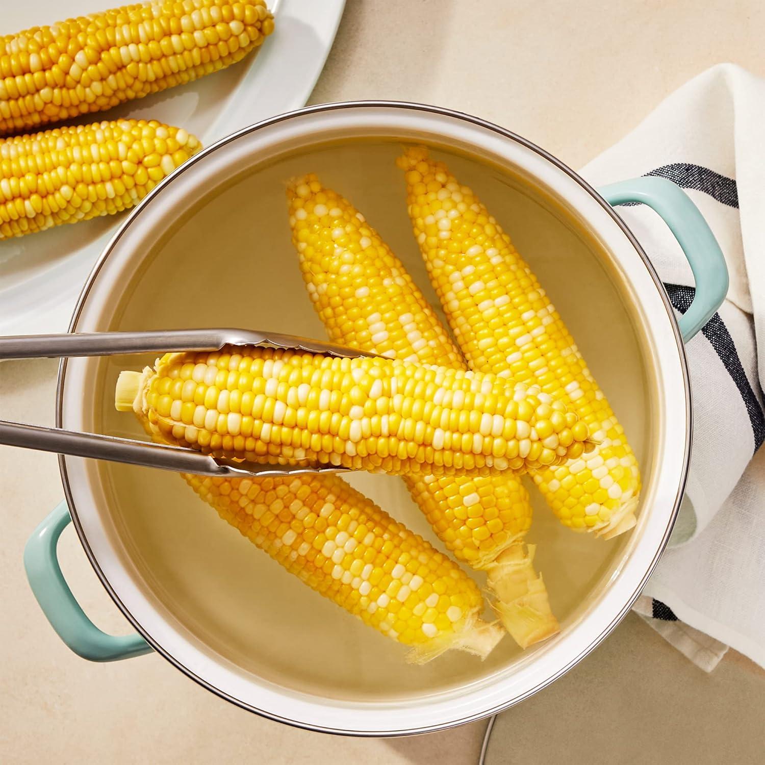 imageMartha Stewart Thayer 8Quart Enamel On Steel Scratch Resistant Stock Pot wLid Martha BlueMartha Blue