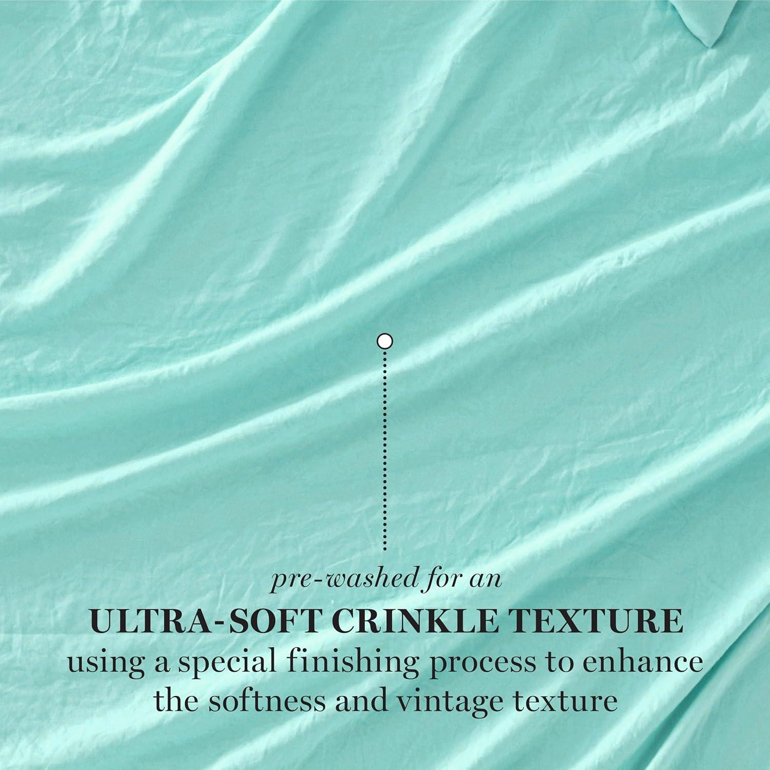 imageMartha Stewart Ultra Soft Brushed and Washed Microfiber 4 Piece Sheet Set Easy Care Deep Pocket Comfy Sheets 1 Flat Sheet 1 Fitted Sheet 2 Std Pillowcases Queen Size White ampamp Blush PinkBlue Tint