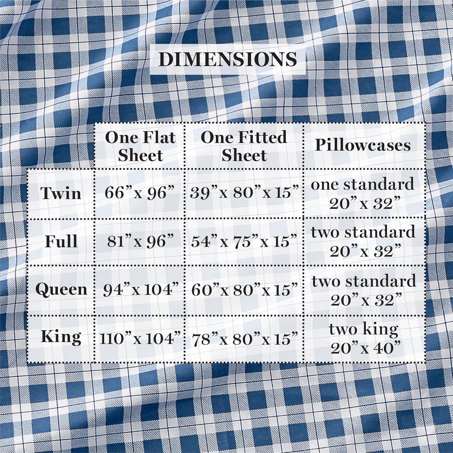 imageMartha Stewart Ultra Soft Brushed and Washed Microfiber 4 Piece Sheet Set Easy Care Deep Pocket Comfy Sheets 1 Flat Sheet 1 Fitted Sheet 2 Std Pillowcases Queen Size White ampamp Blush PinkTodd Checks Blue