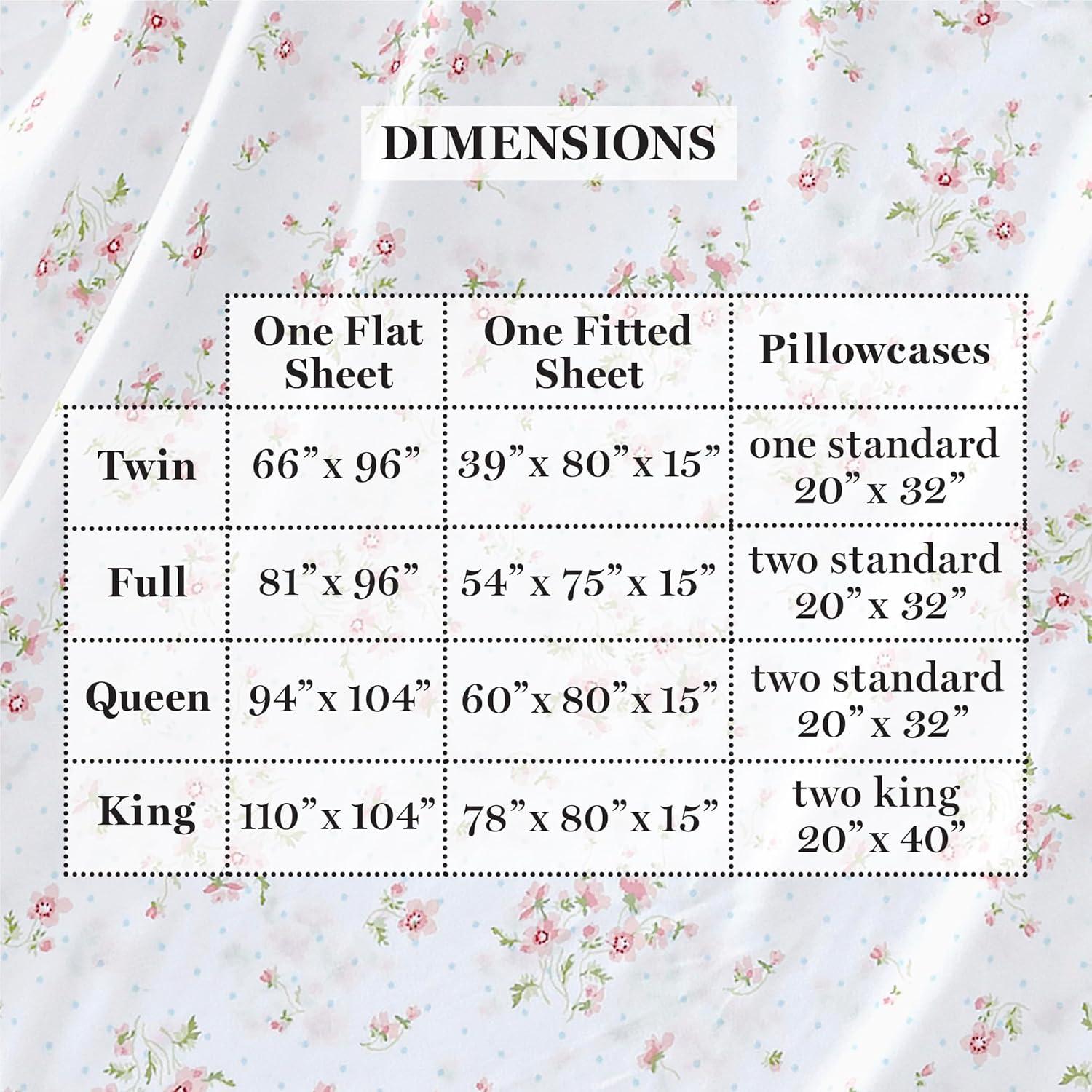 imageMartha Stewart Ultra Soft Brushed and Washed Microfiber 4 Piece Sheet Set Easy Care Deep Pocket Comfy Sheets 1 Flat Sheet 1 Fitted Sheet 2 Std Pillowcases Queen Size White ampamp Blush PinkGigi Floral Rose Quartz