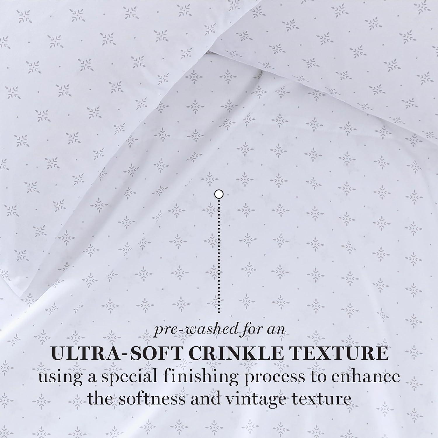 imageMartha Stewart Ultra Soft Brushed and Washed Microfiber 4 Piece Sheet Set Easy Care Deep Pocket Comfy Sheets 1 Flat Sheet 1 Fitted Sheet 2 Std Pillowcases Queen Size White ampamp Blush PinkHayworth Medallion Gray