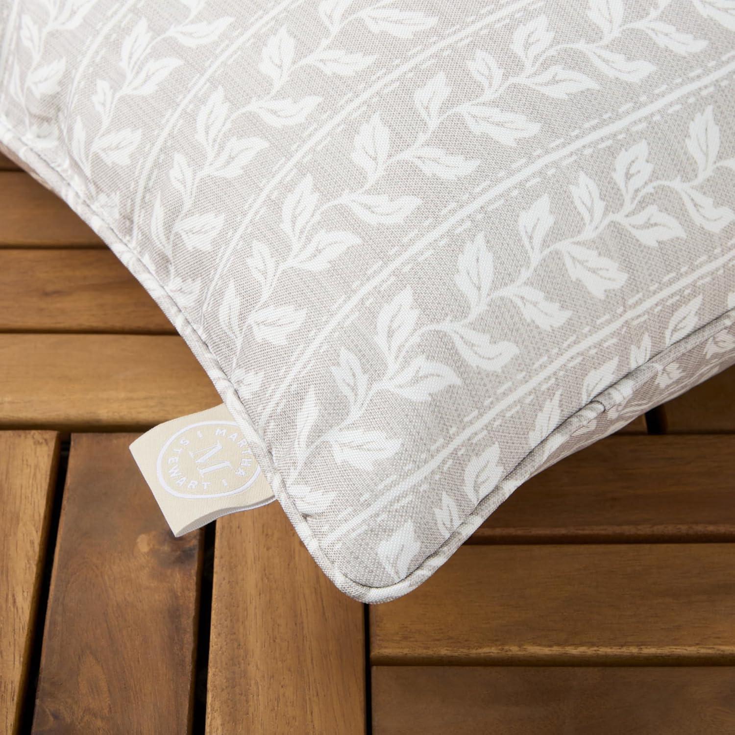 imageMartha Stewart Vineyard Vines Indoor Outdoor Decorative Pillow 2Pack Set UV Fade Resistant Water Repellent Printed Garden Design Green 18quotx18quotWarm Grey