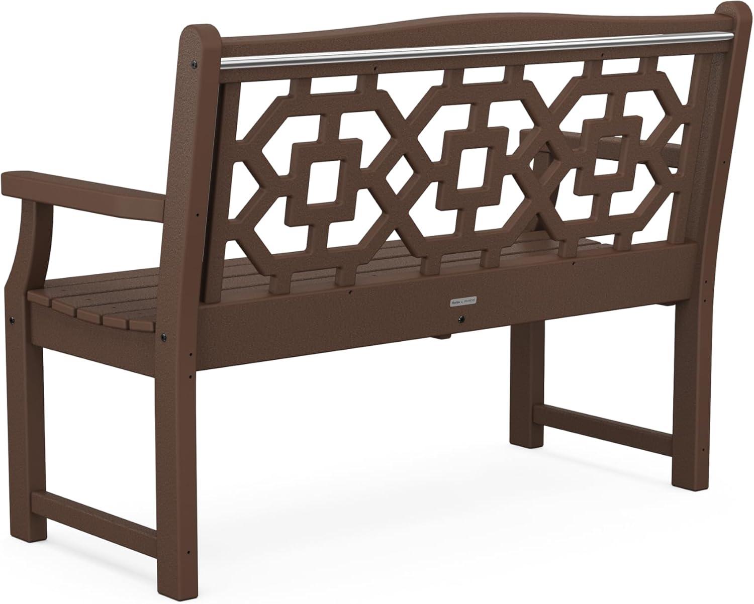 imageMartha Stewart by POLYWOOD Chinoiserie 48 Garden Bench in WhiteMahogany