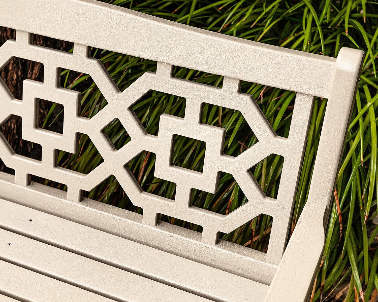 imageMartha Stewart by POLYWOOD Chinoiserie 48 Garden Bench in WhiteWhite