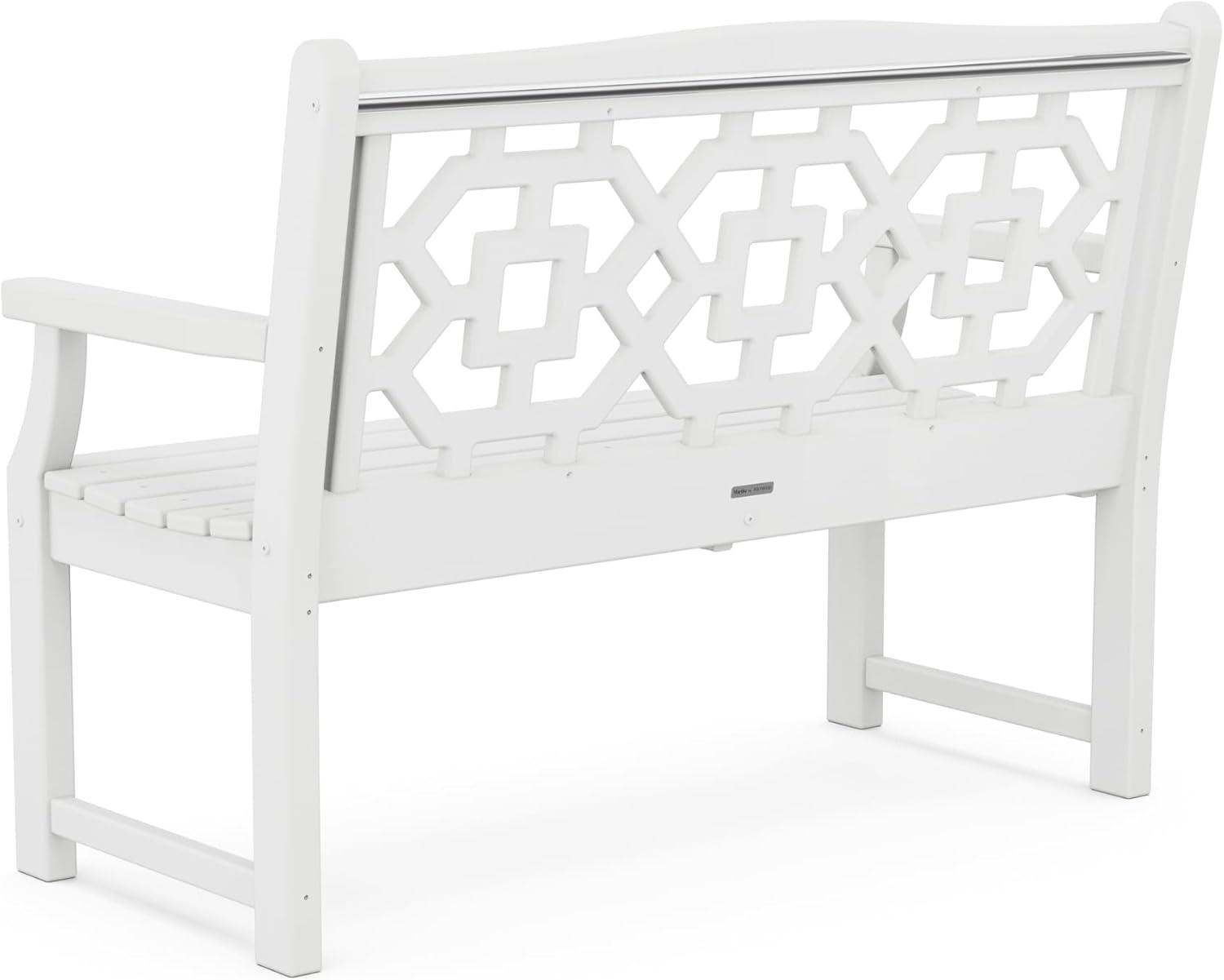 imageMartha Stewart by POLYWOOD Chinoiserie 48 Garden Bench in WhiteWhite