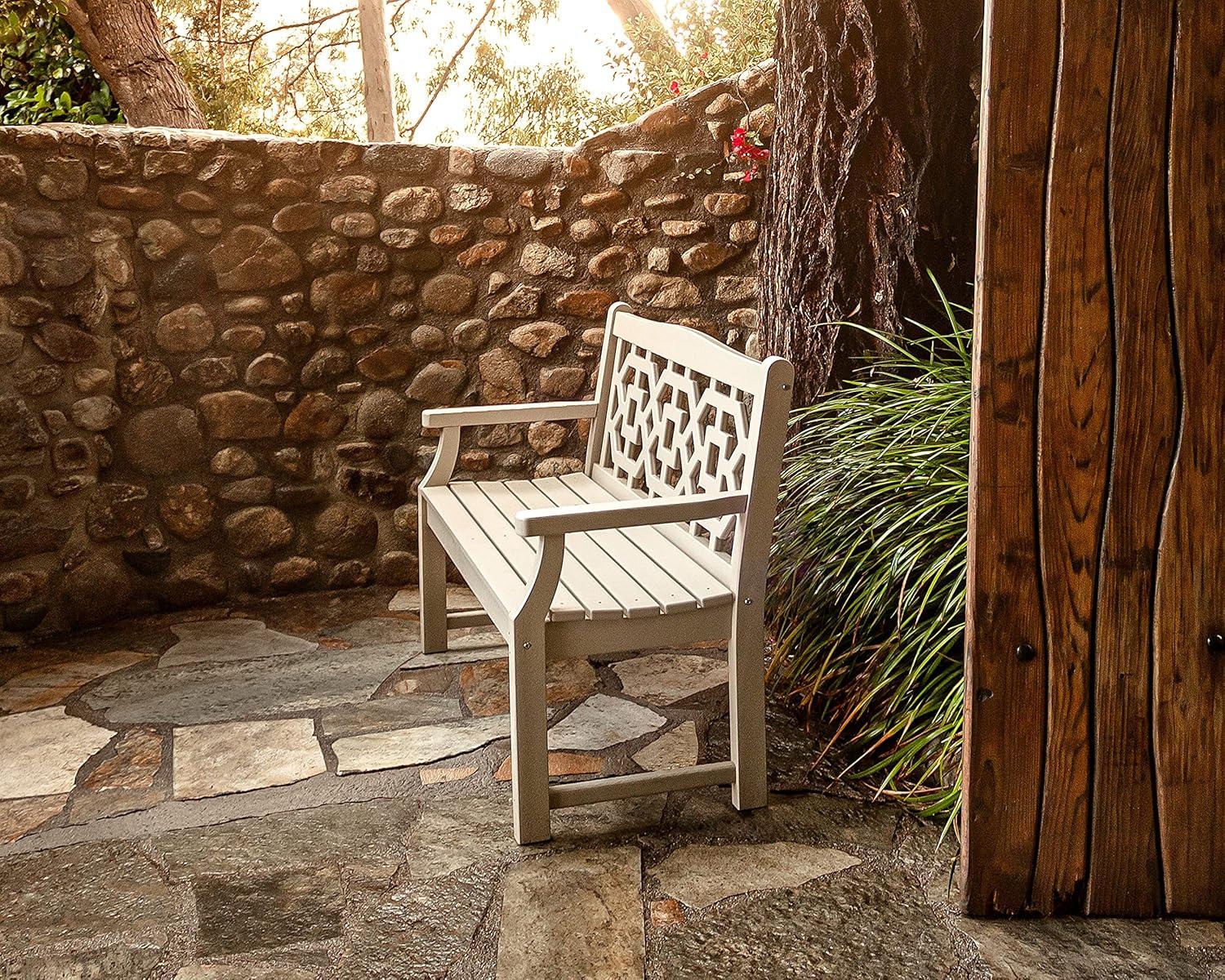 imageMartha Stewart by POLYWOOD Chinoiserie 48 Garden Bench in WhiteWhite