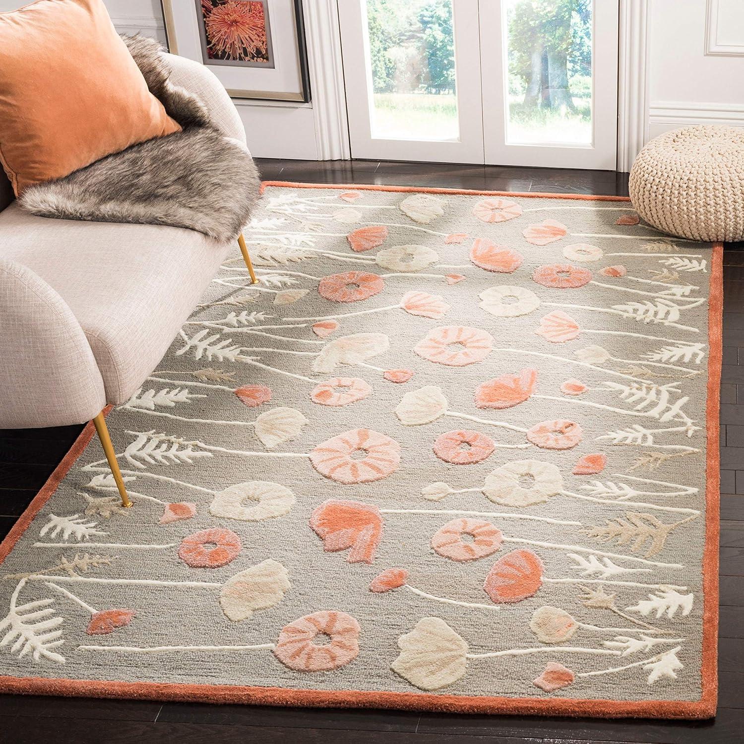 imageMartha Stewart x SAFAVIEH Area Rug Collection  4 x 6 Cayenne Red Handmade Wool ampamp Viscose Ideal for Living Room Foyer Bedroom Accent Space MSR3627BAzurite Blue